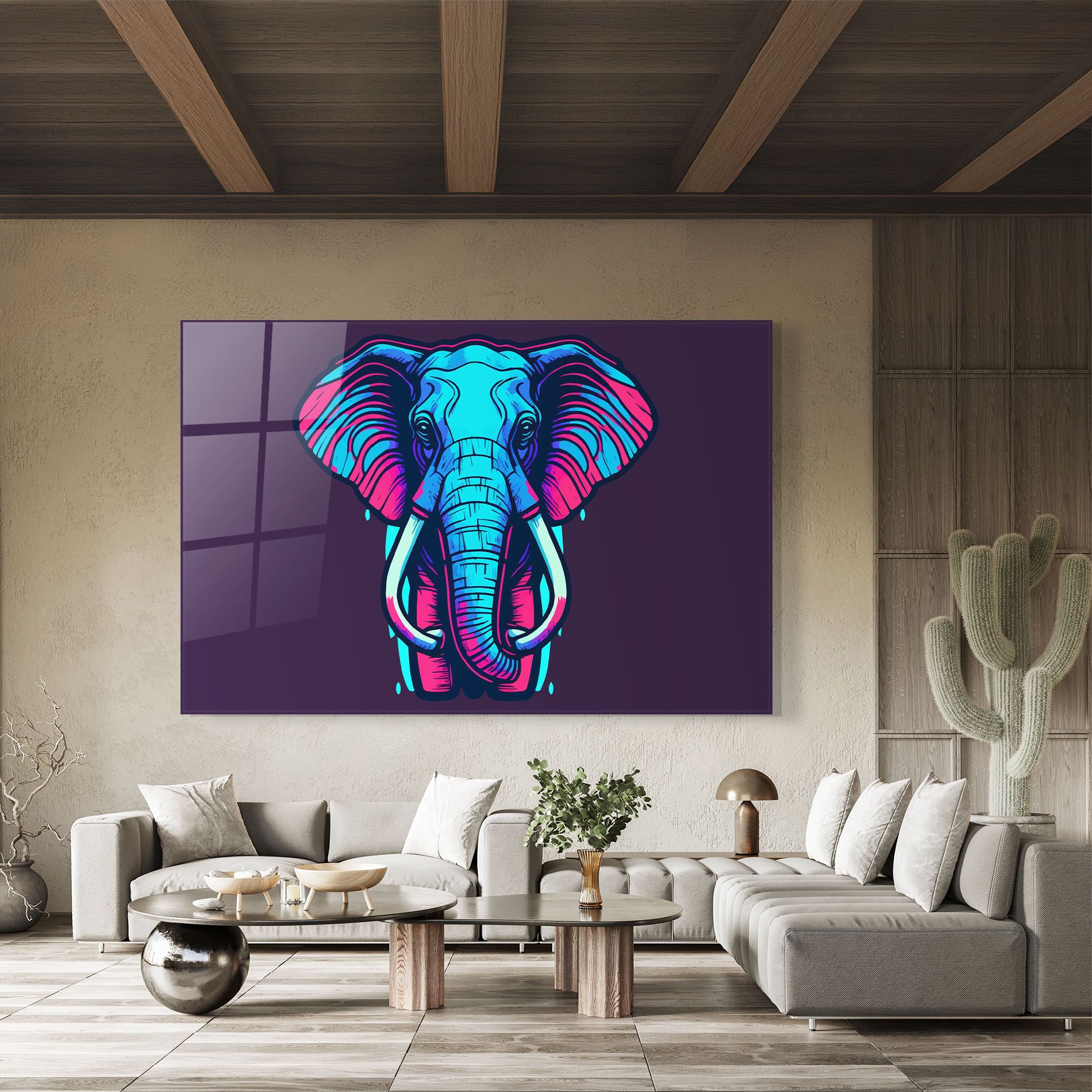 Pink Blue Elephant mockup 8