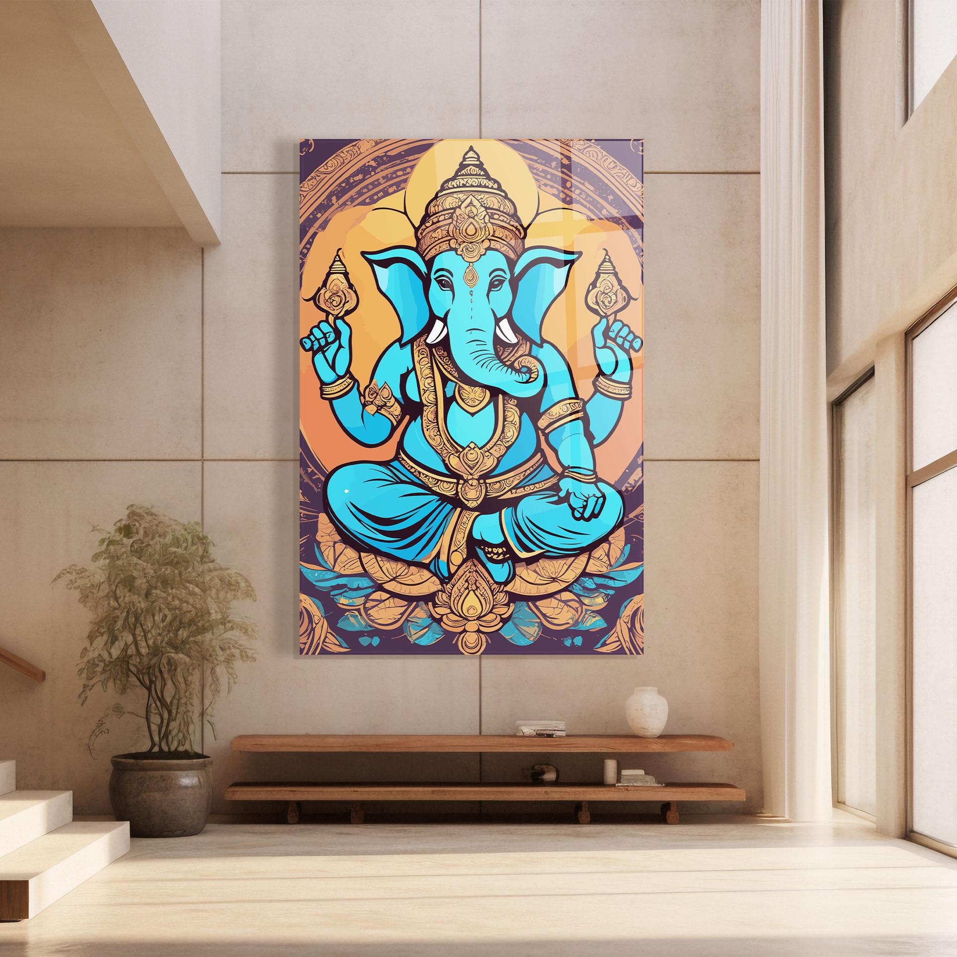 Tablou Sticla Blue Elephant mockup 8