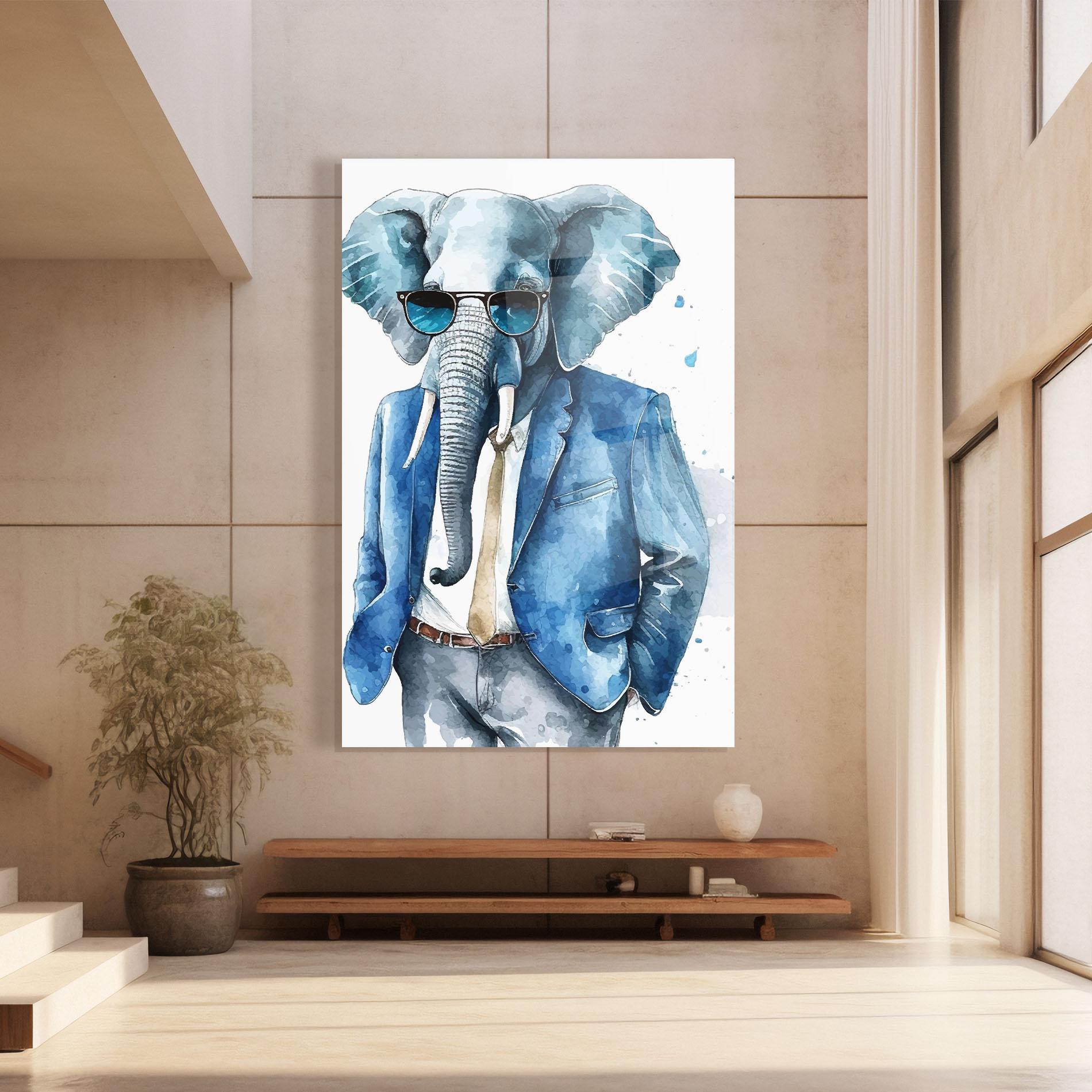 Tablou Sticla Bussiness Elephant mockup 8