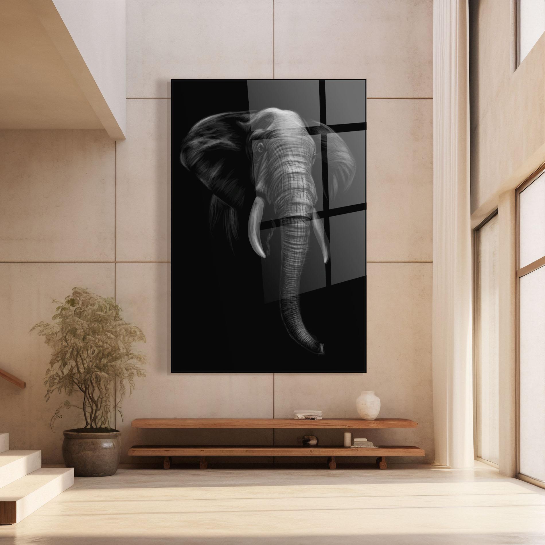 Tablou Sticla Elephant Head mockup 8
