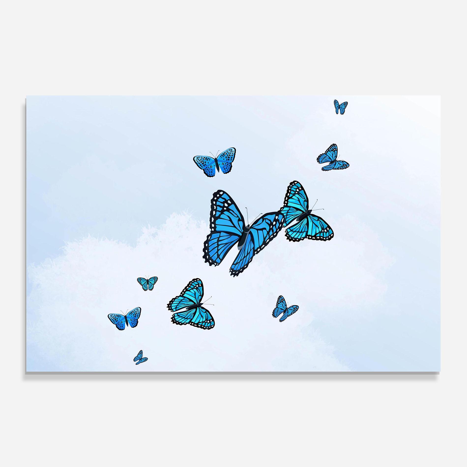 Tablou Sticla Blue Sky Butterfly mockup 0