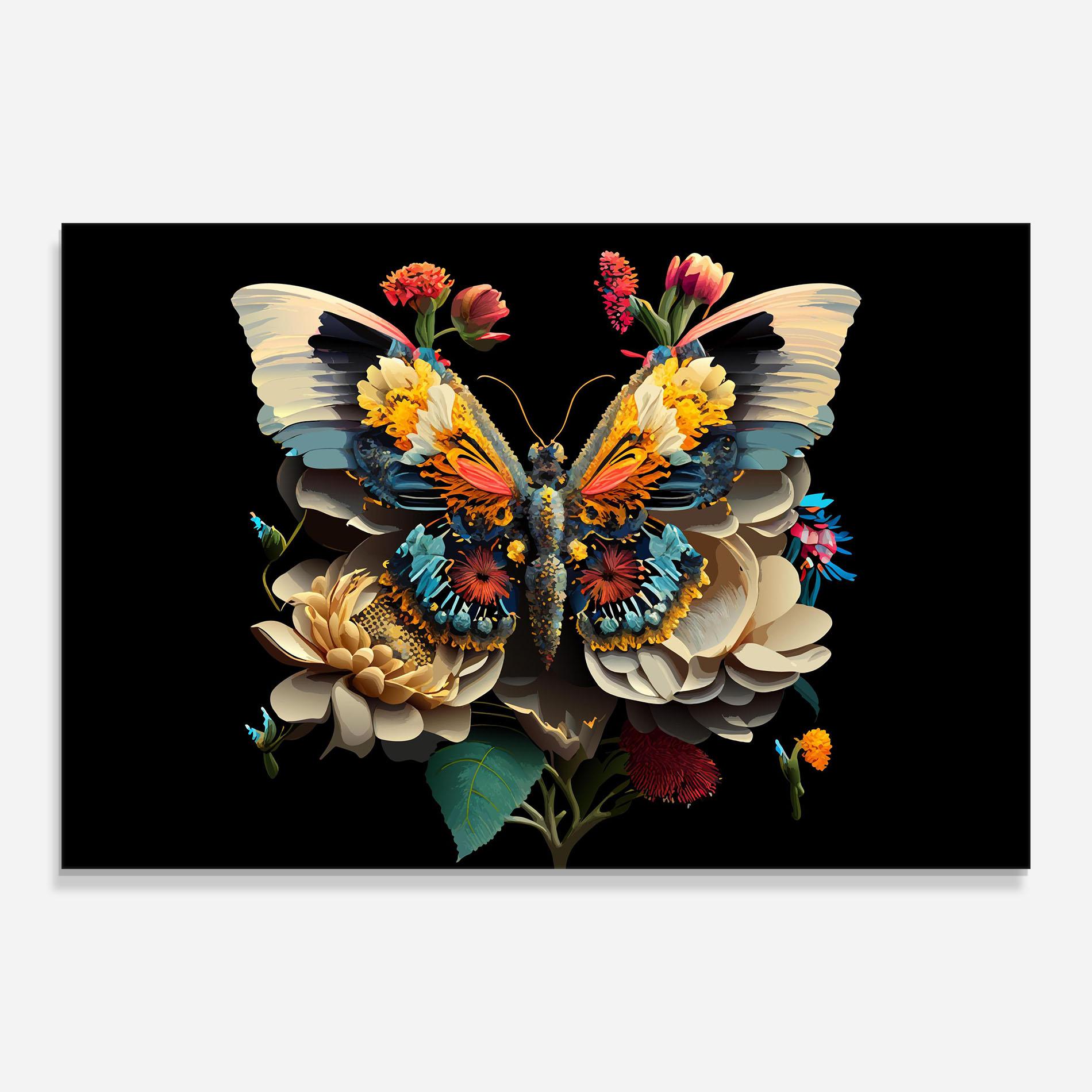 Tablou Sticla Colorful Butterfly mockup 0