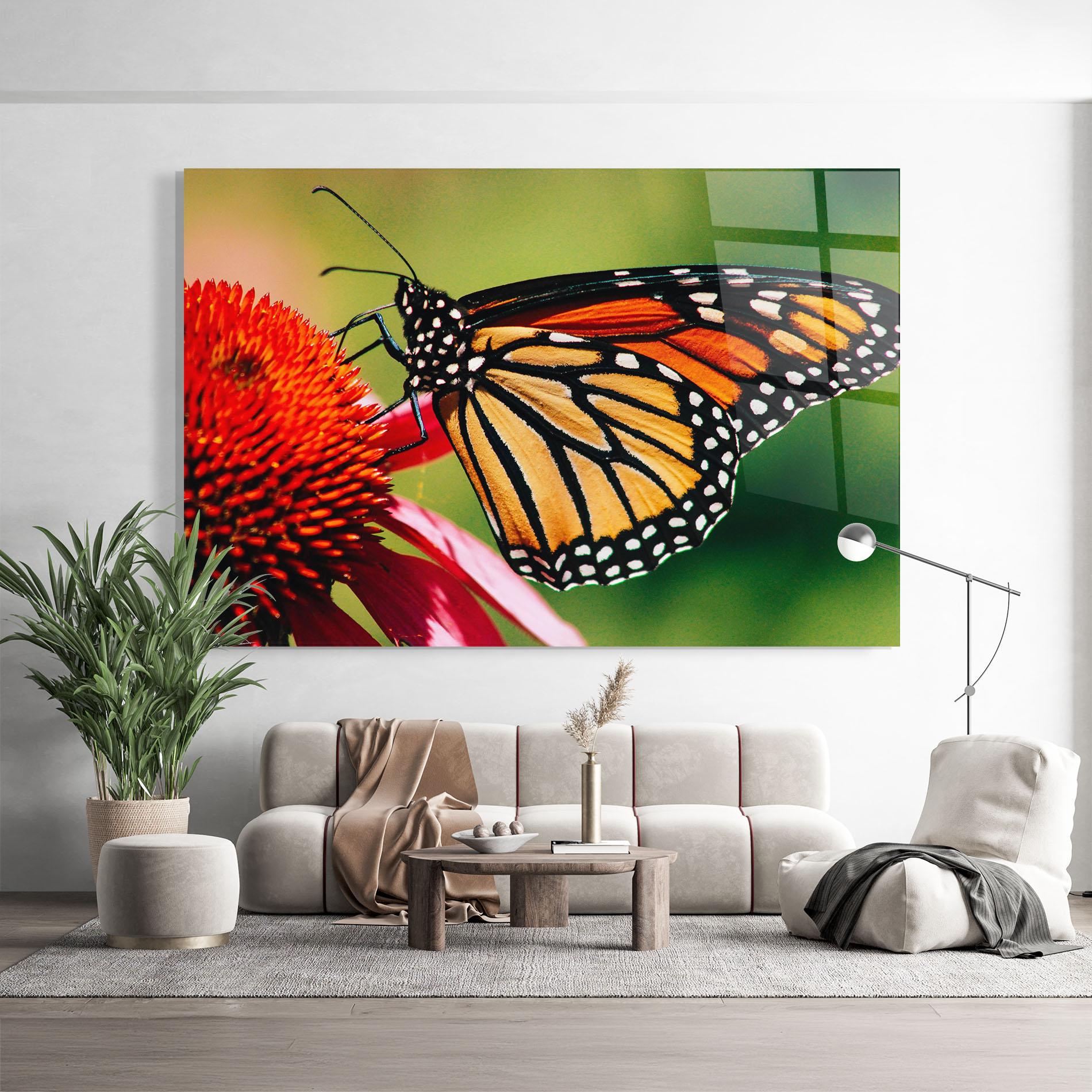 Tablou Sticla Big Orange Butterfly mockup 9
