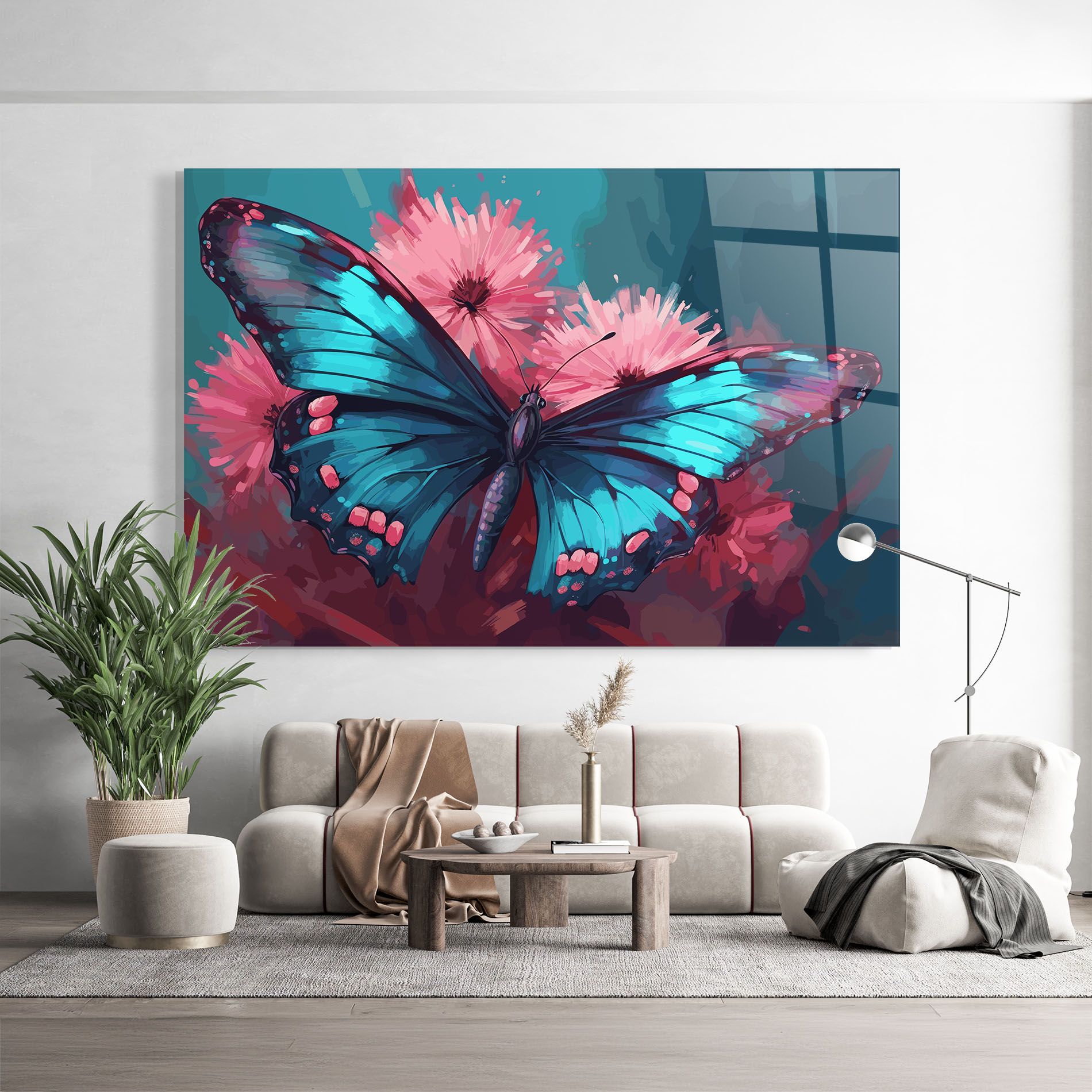 Blue Butterfly On Pink mockup 9