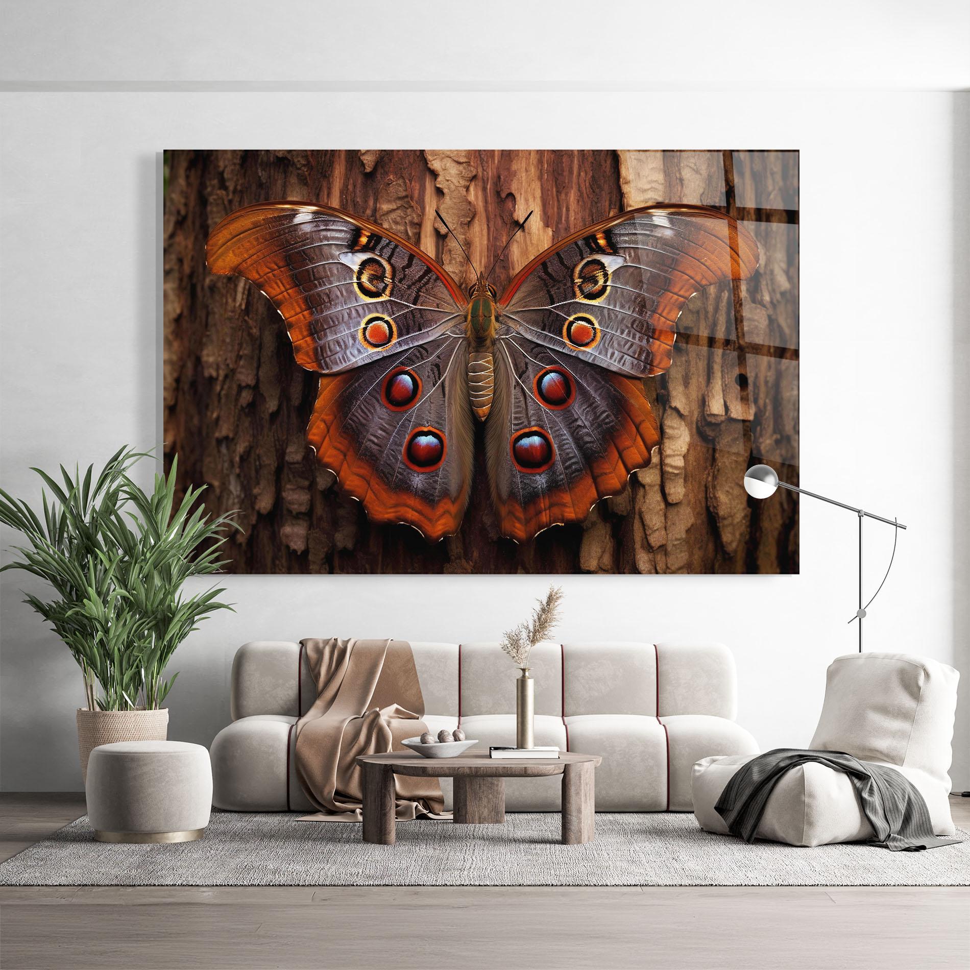 Tablou Sticla Brown Eyes Butterfly mockup 9