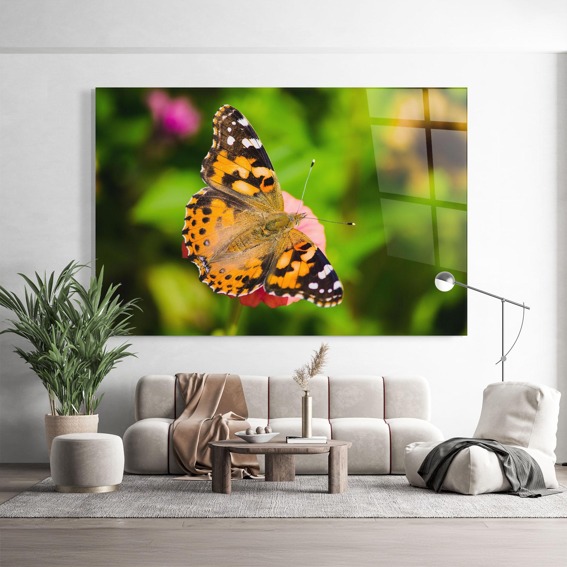 Tablou Sticla Butterfly On Flower mockup 9
