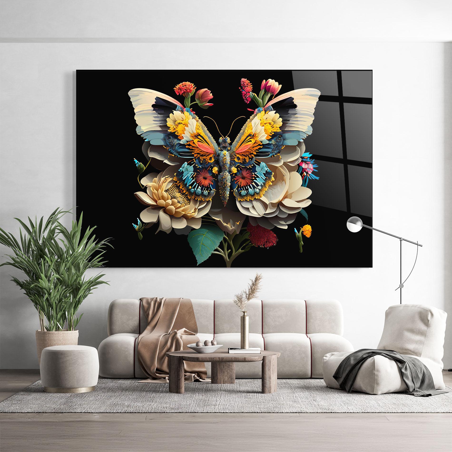 Tablou Sticla Colorful Butterfly mockup 9
