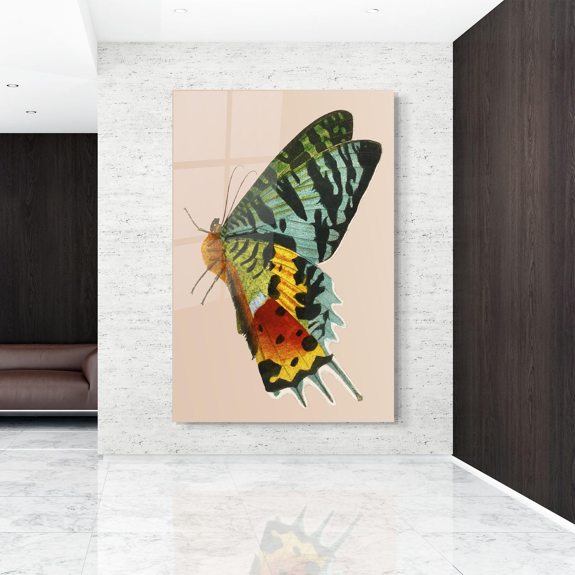 Tablou Sticla Butterfly On Pink mockup 9
