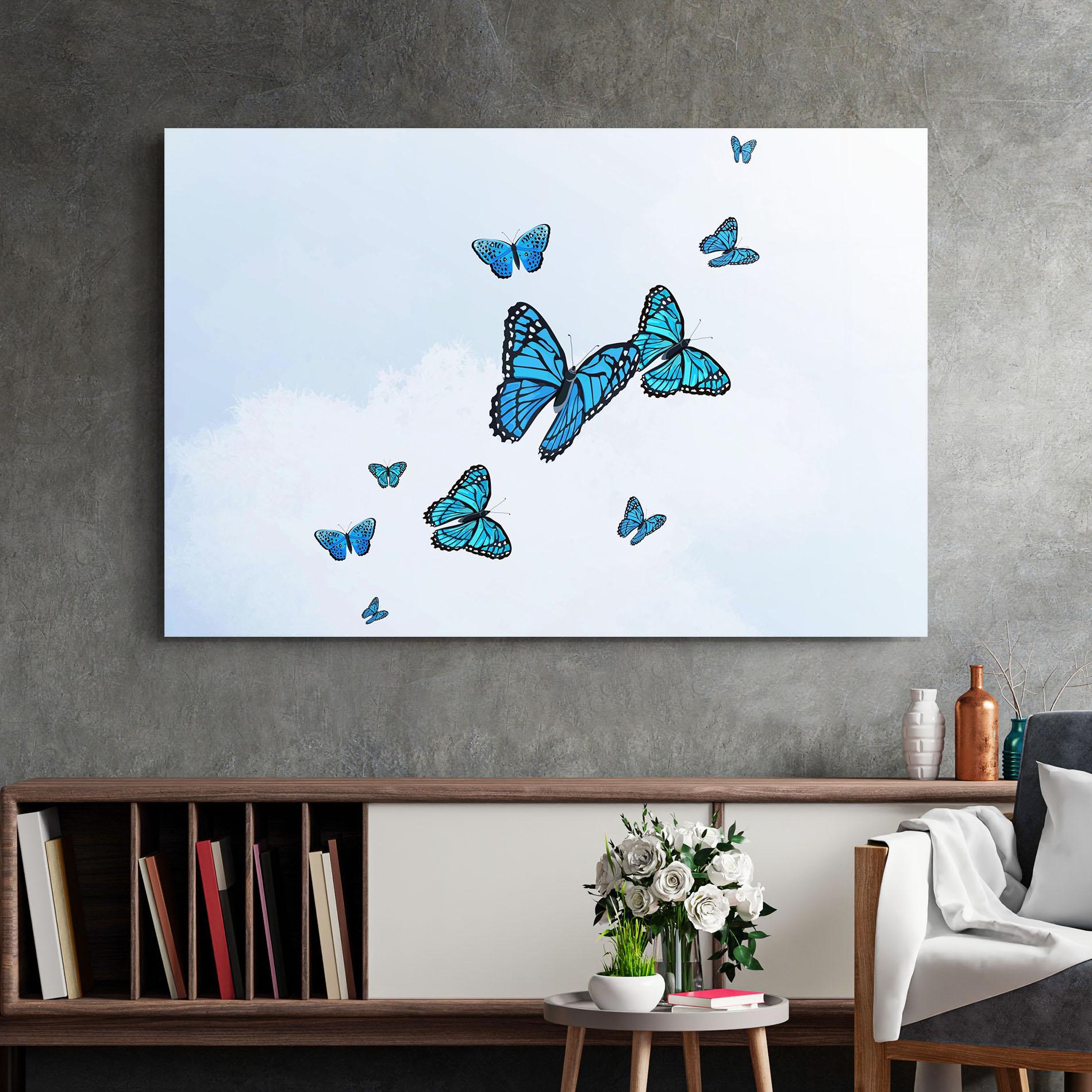 Tablou Sticla Blue Sky Butterfly mockup 2