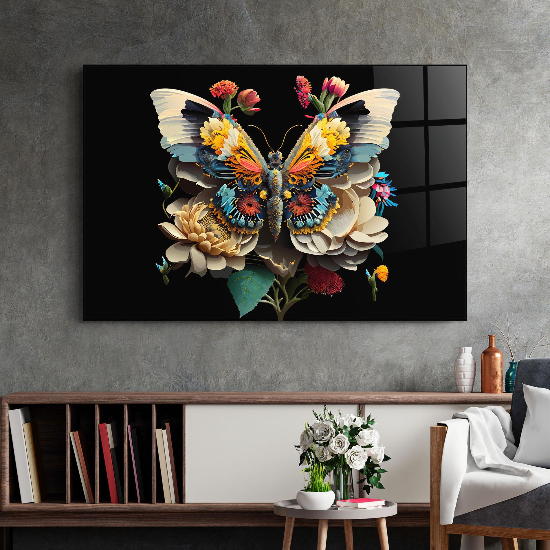 Tablou Sticla Colorful Butterfly mockup 2