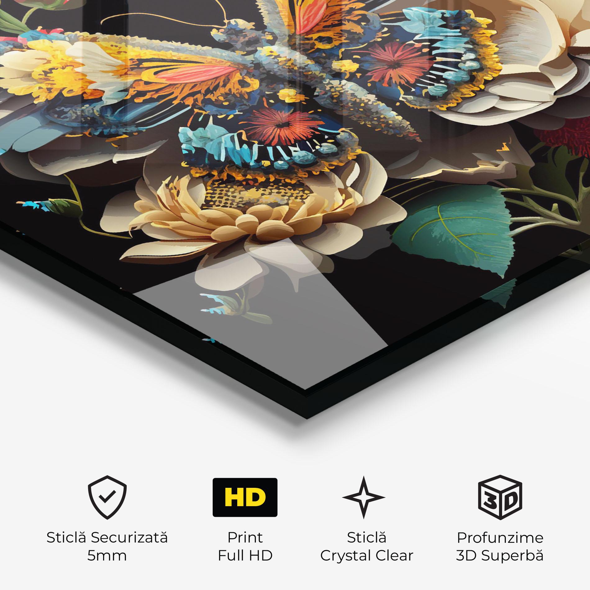 Tablou Sticla Colorful Butterfly mockup 3