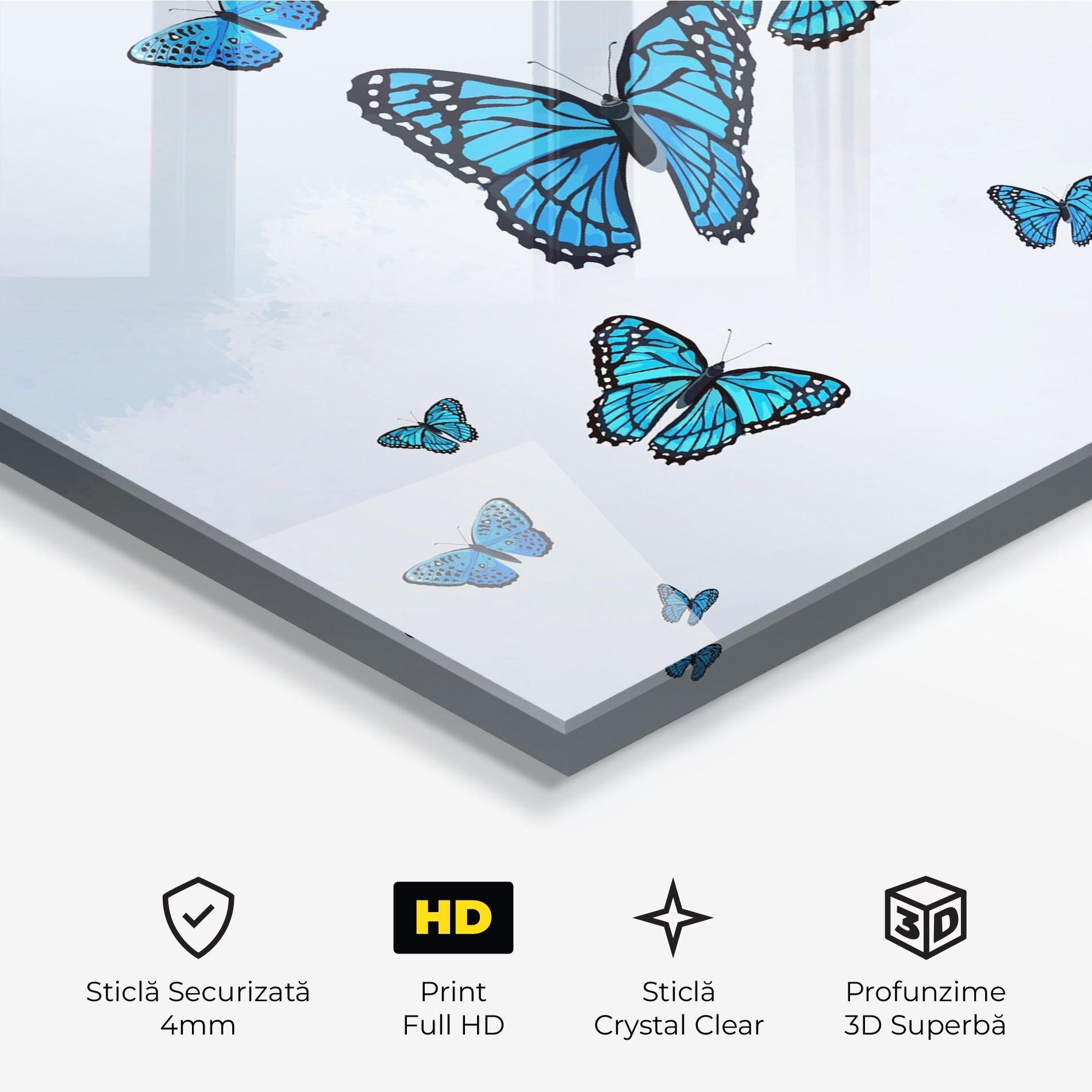 Tablou Sticla Blue Sky Butterfly mockup 3