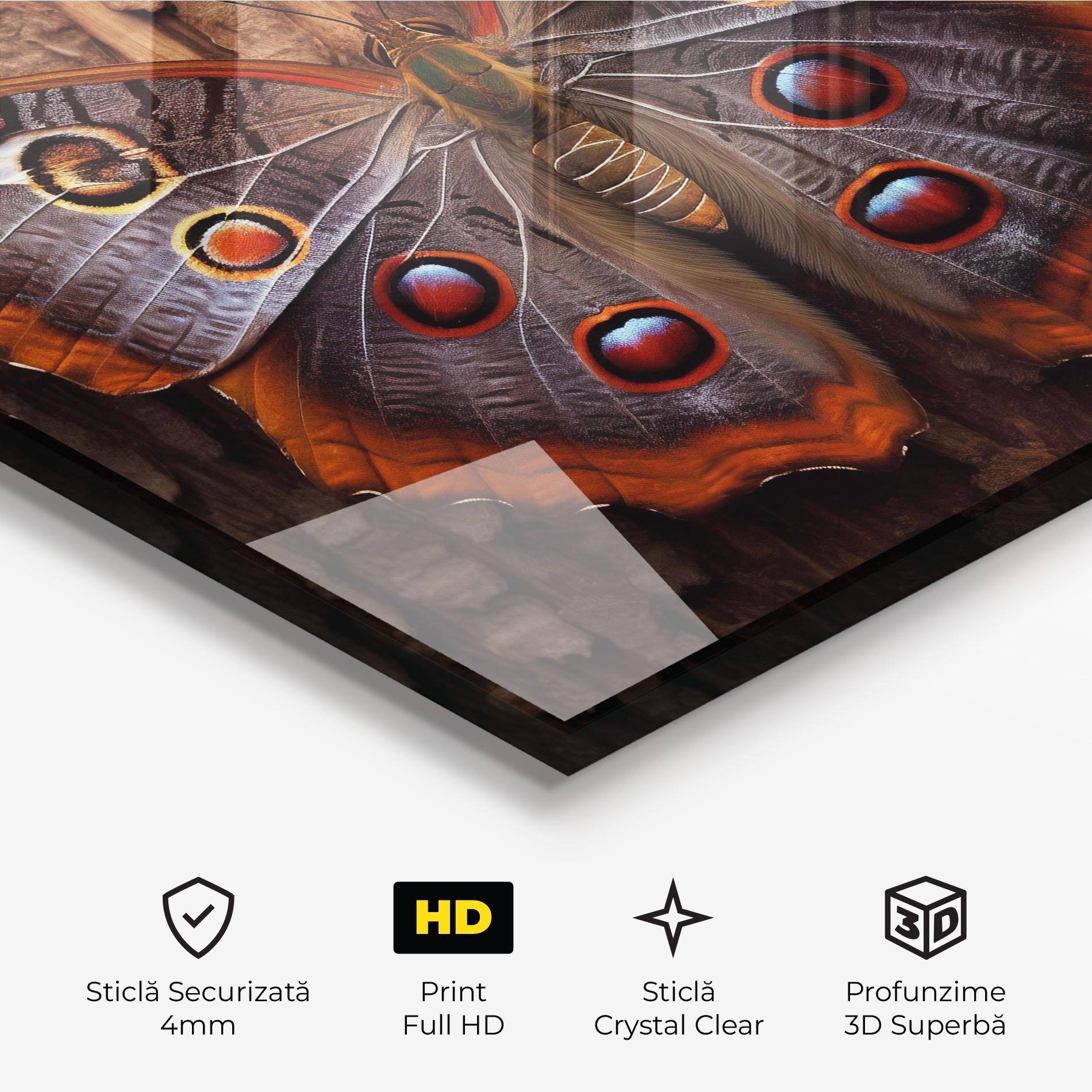 Tablou Sticla Brown Eyes Butterfly mockup 3