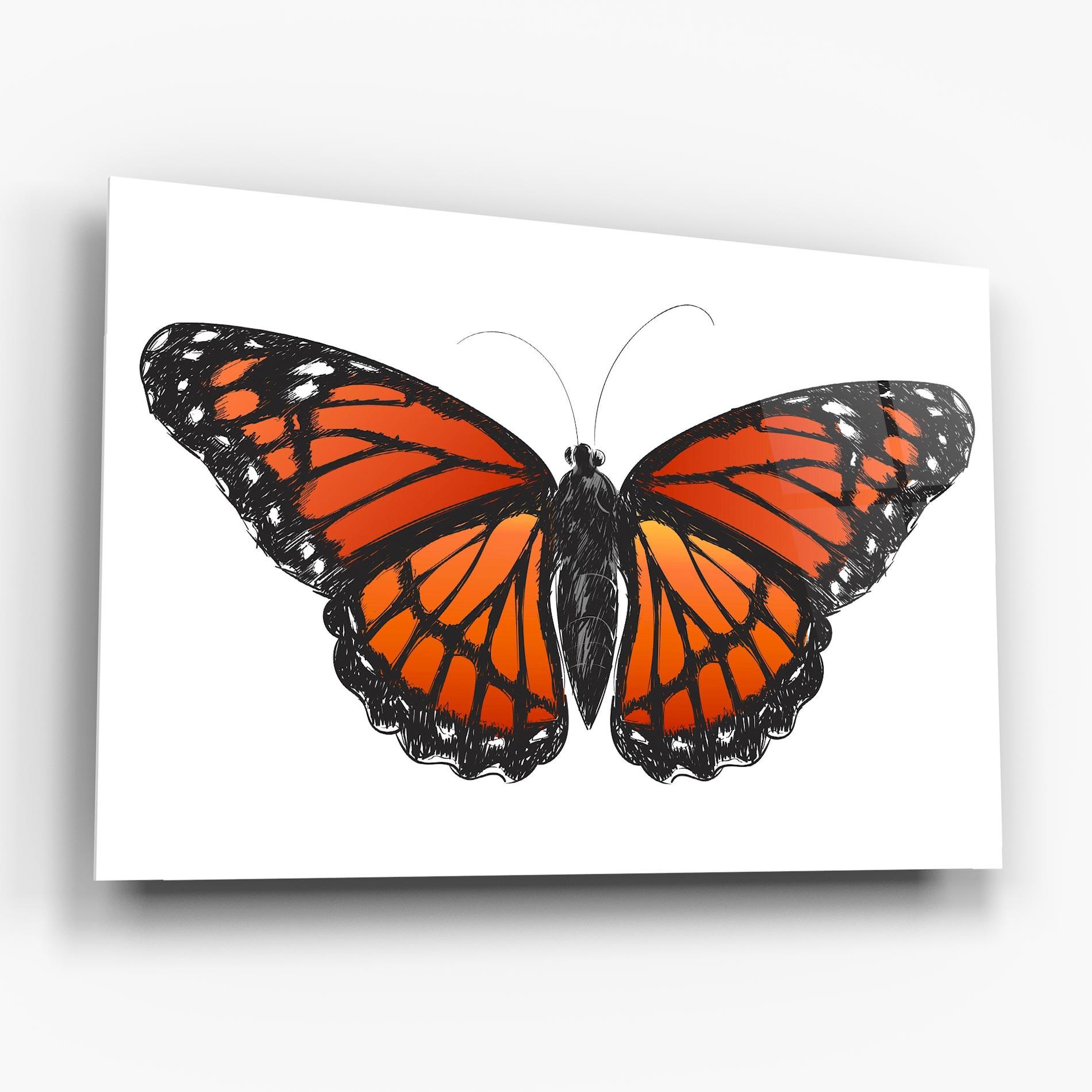 Tablou Sticla Beautiful Orange Butterfly mockup 6