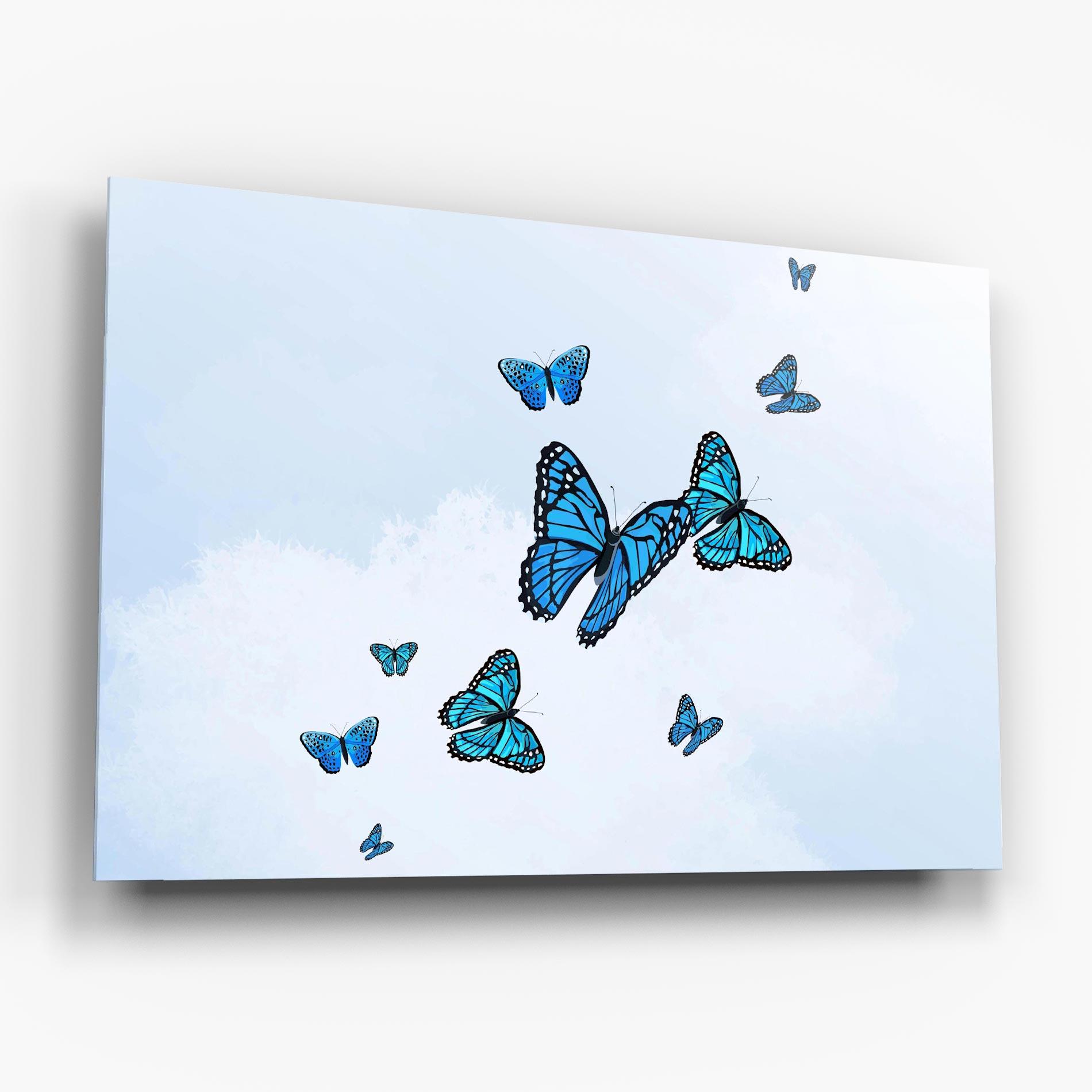 Tablou Sticla Blue Sky Butterfly mockup 6