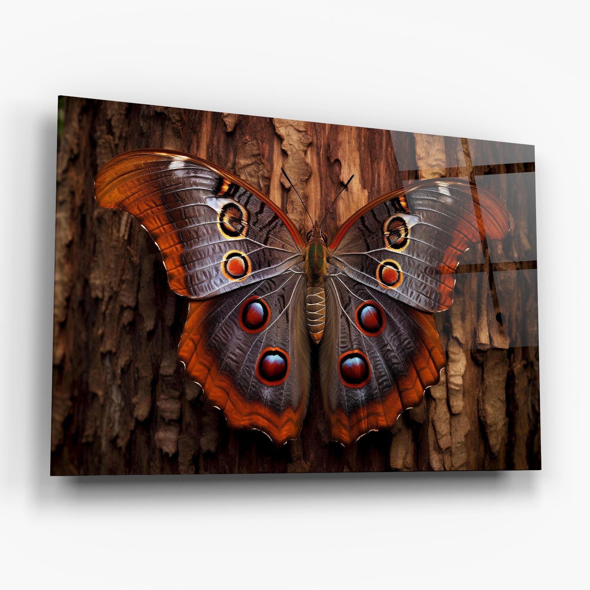 Tablou Sticla Brown Eyes Butterfly mockup 6