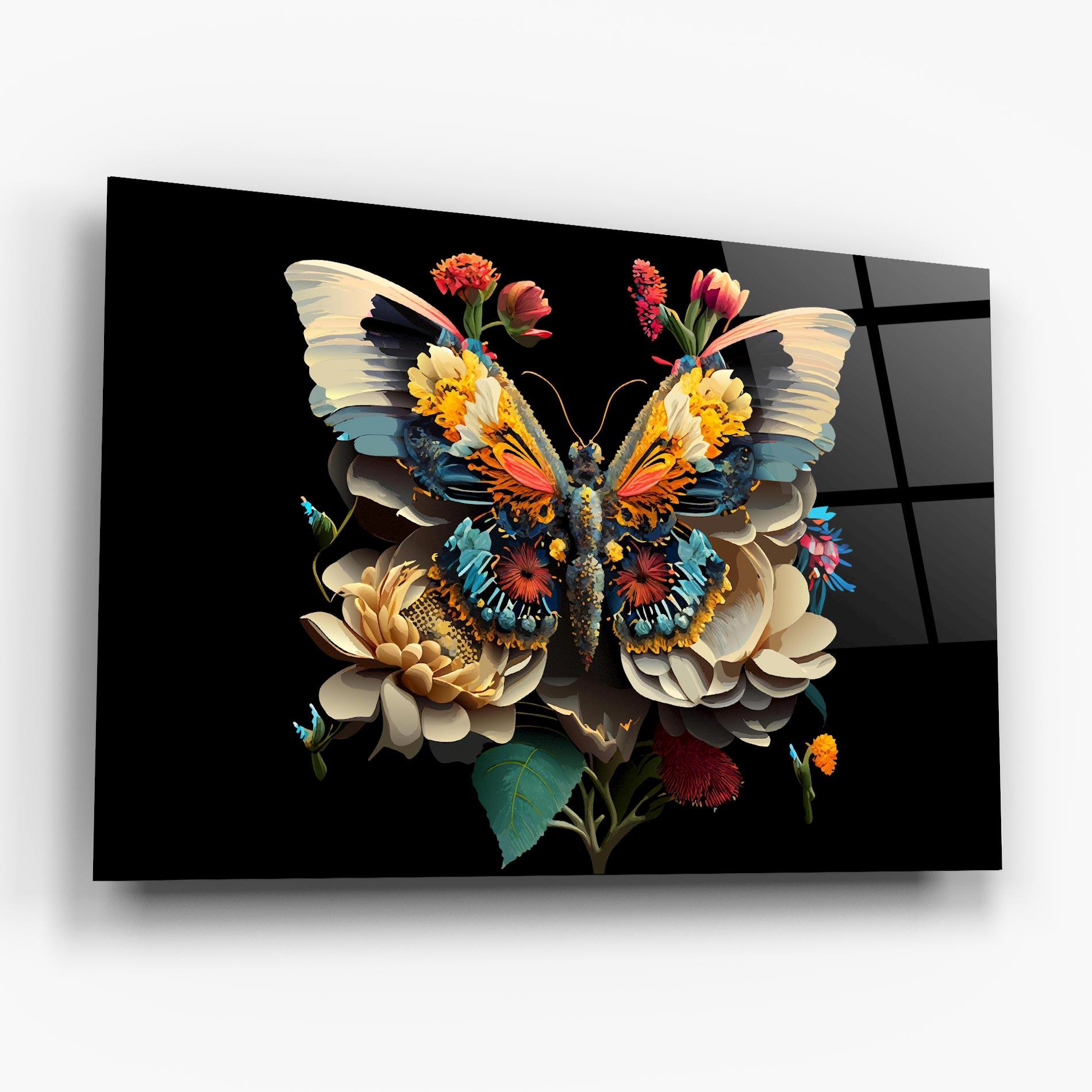Tablou Sticla Colorful Butterfly mockup 6