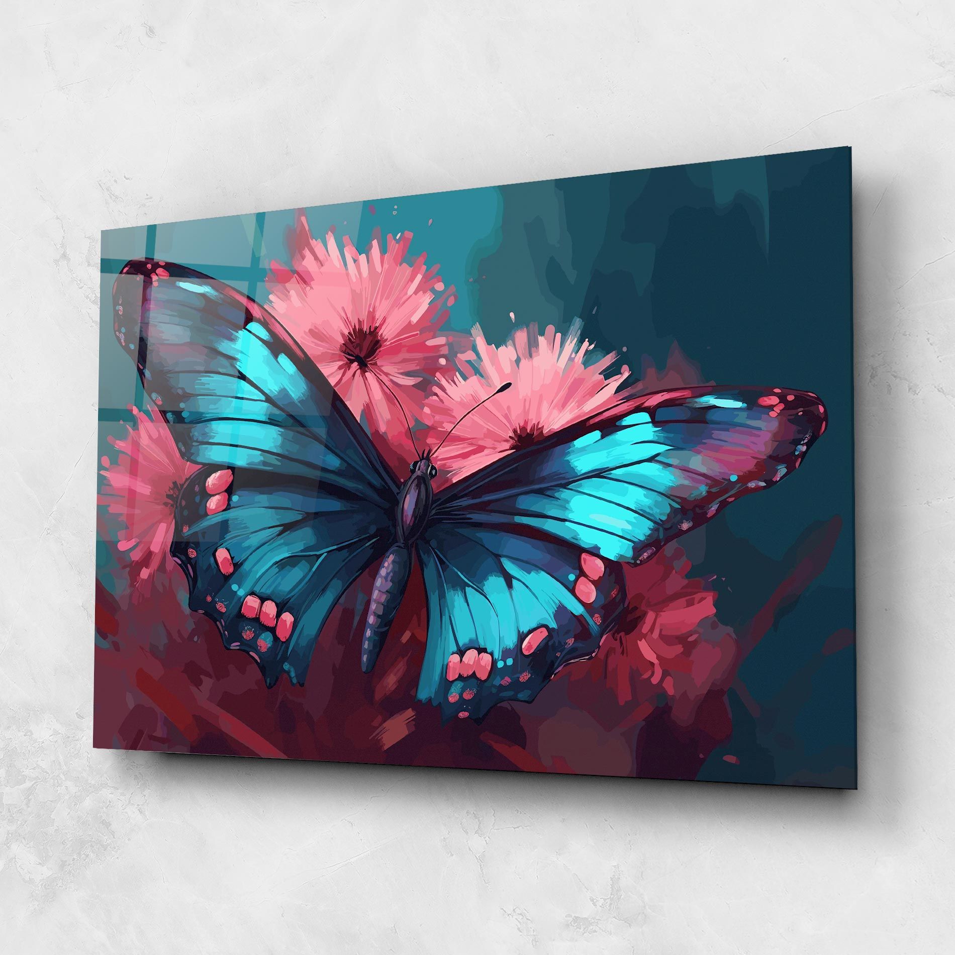 Blue Butterfly On Pink mockup 1