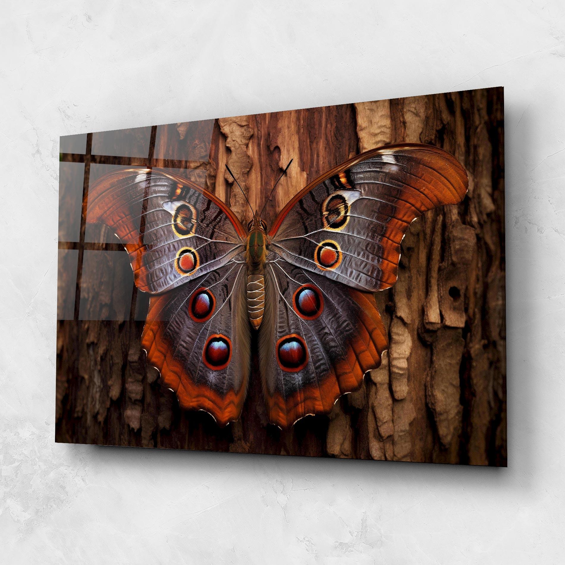 Tablou Sticla Brown Eyes Butterfly mockup 1