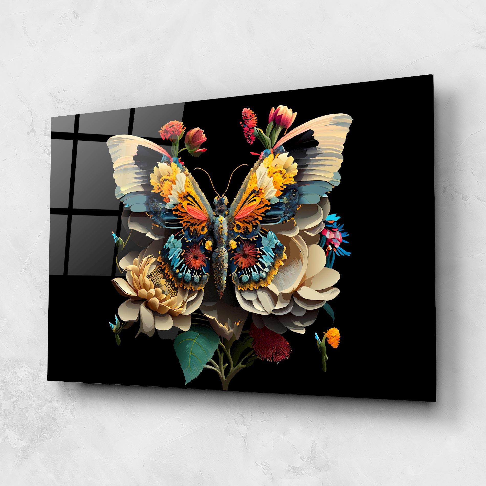 Tablou Sticla Colorful Butterfly mockup 1