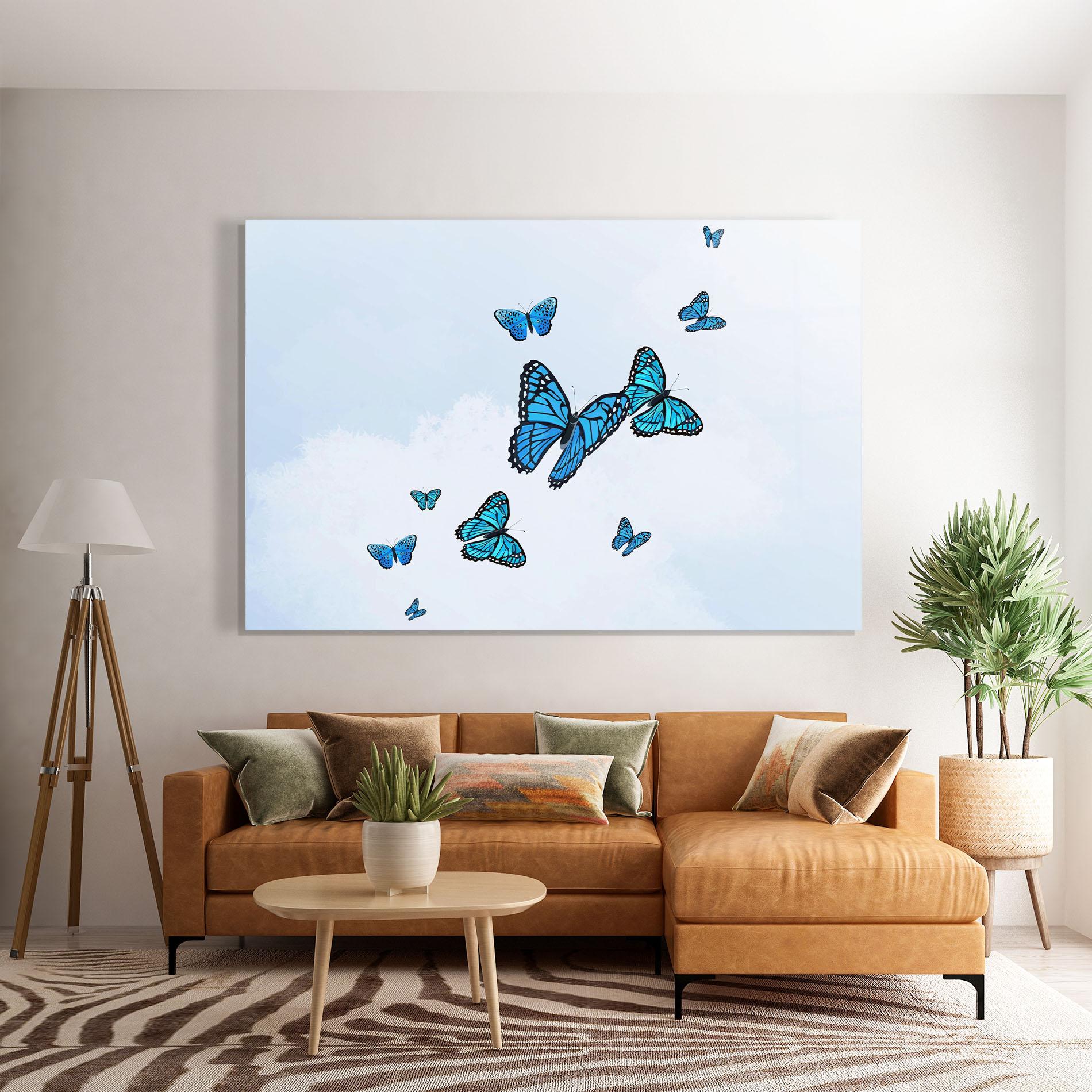 Tablou Sticla Blue Sky Butterfly mockup 7