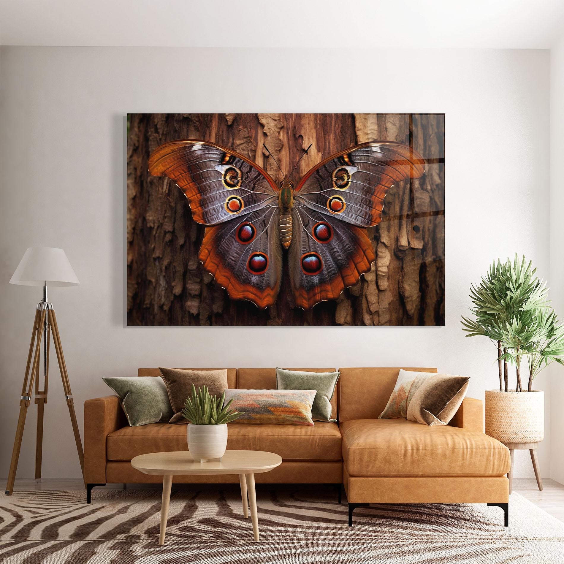 Tablou Sticla Brown Eyes Butterfly mockup 7