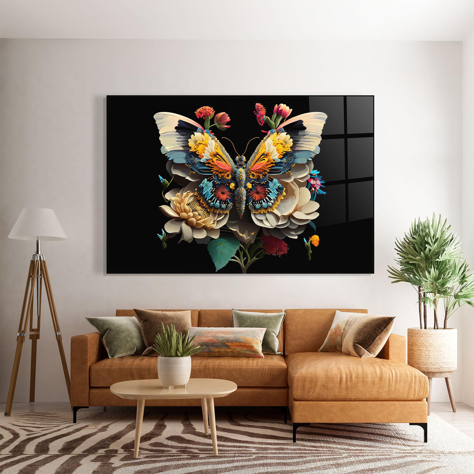 Tablou Sticla Colorful Butterfly mockup 7
