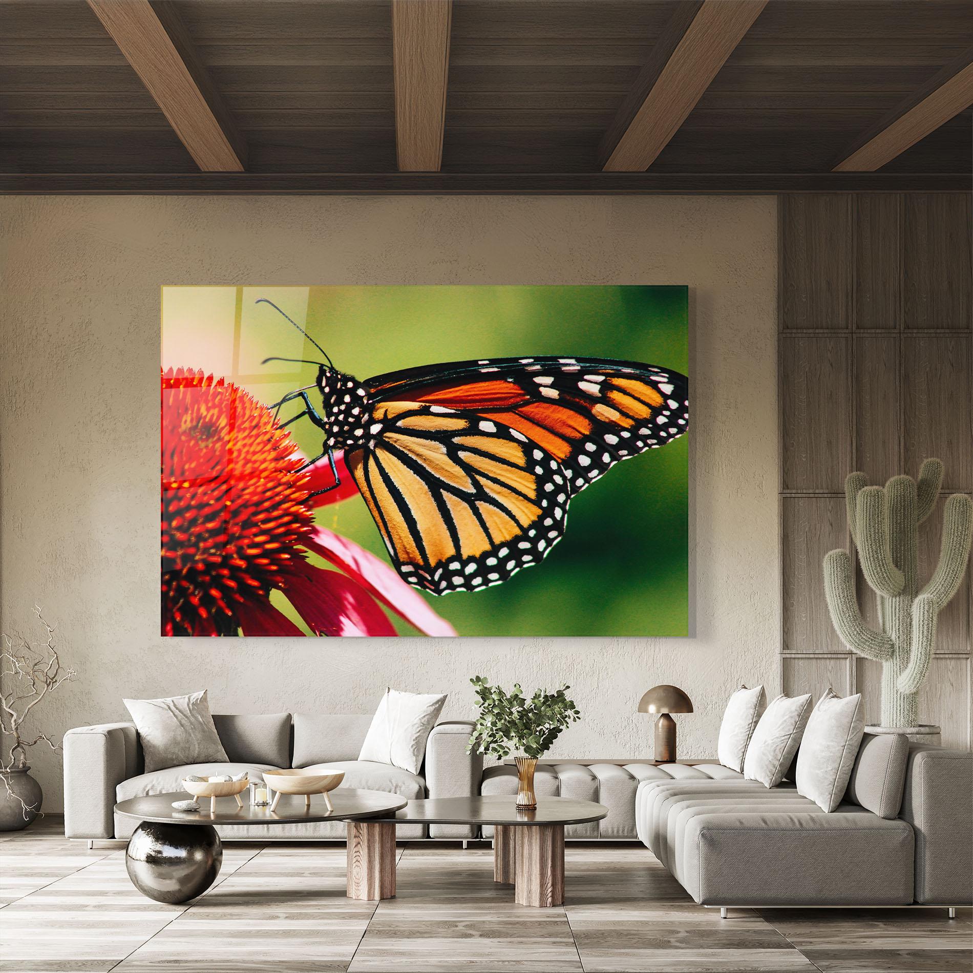 Tablou Sticla Big Orange Butterfly mockup 8