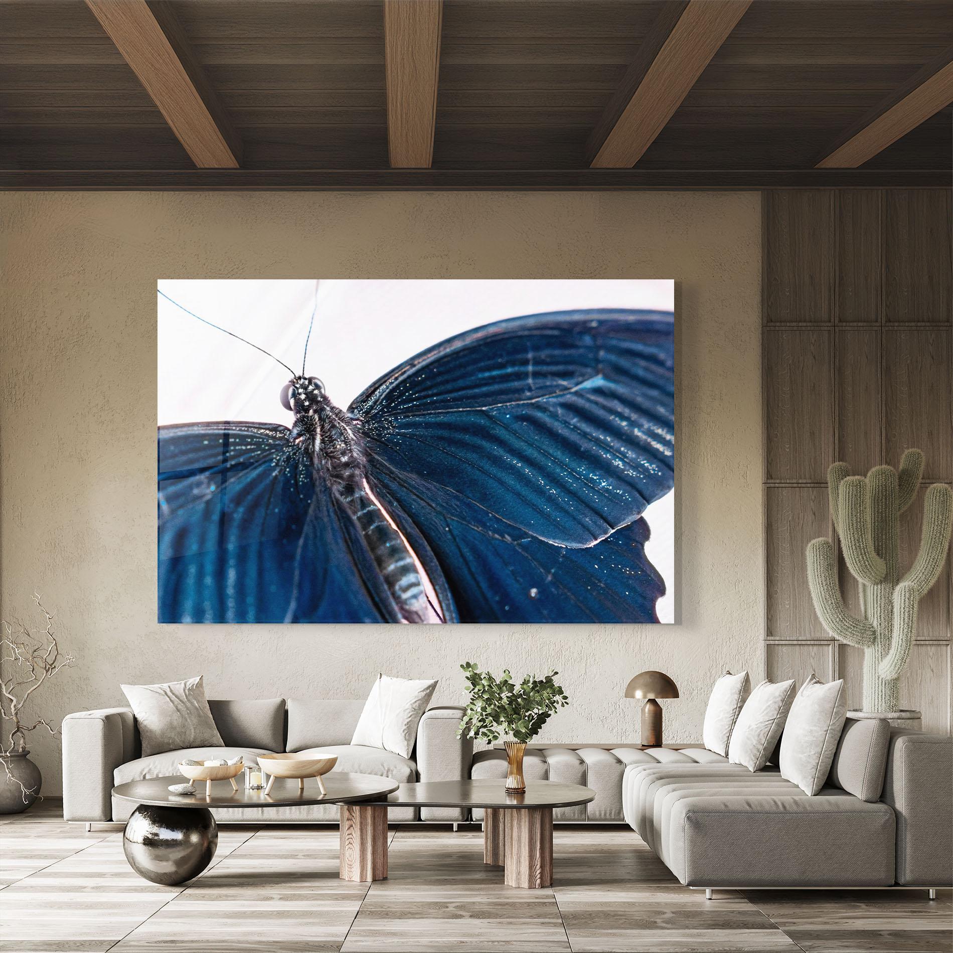 Tablou Sticla Blue Butterfly mockup 8