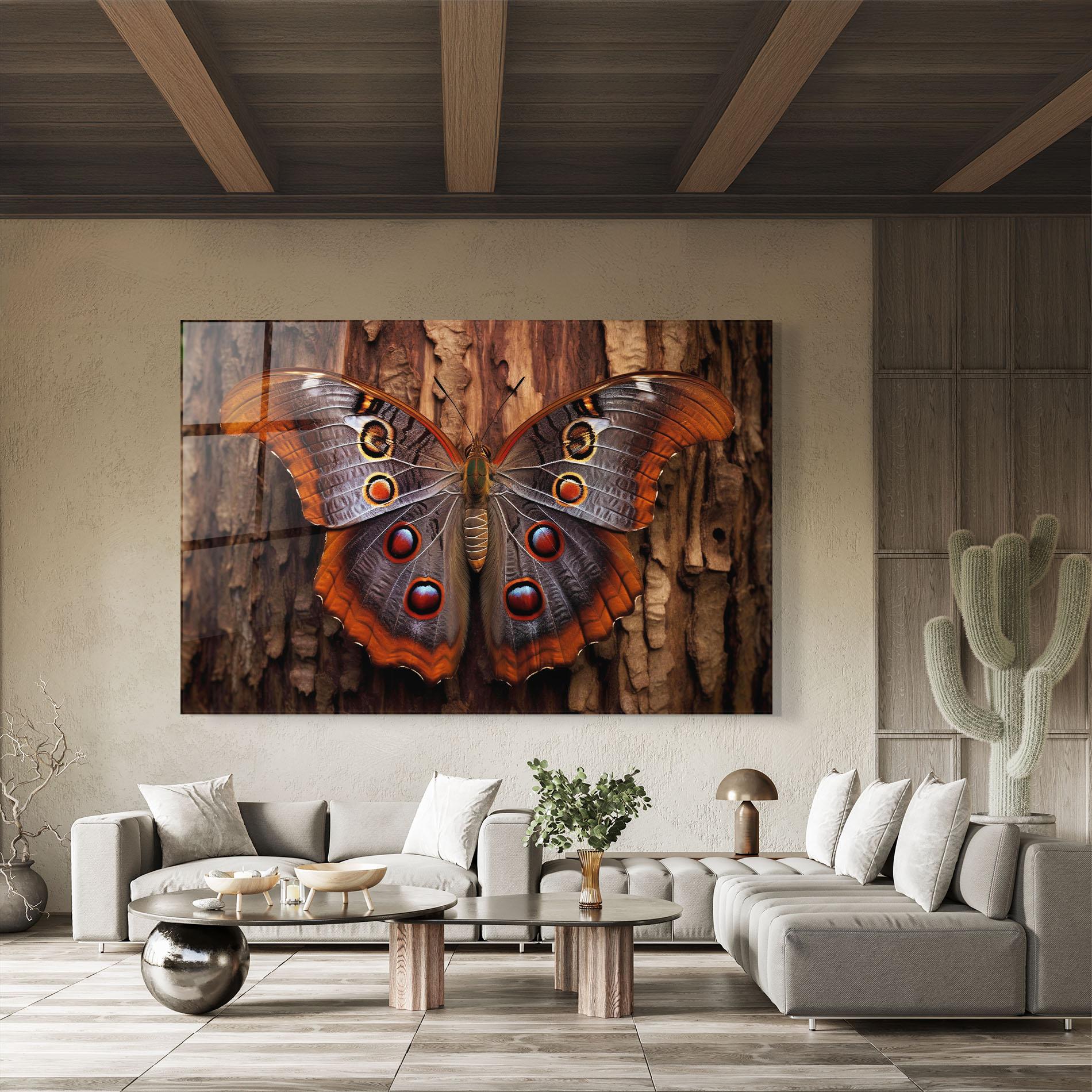 Tablou Sticla Brown Eyes Butterfly mockup 8