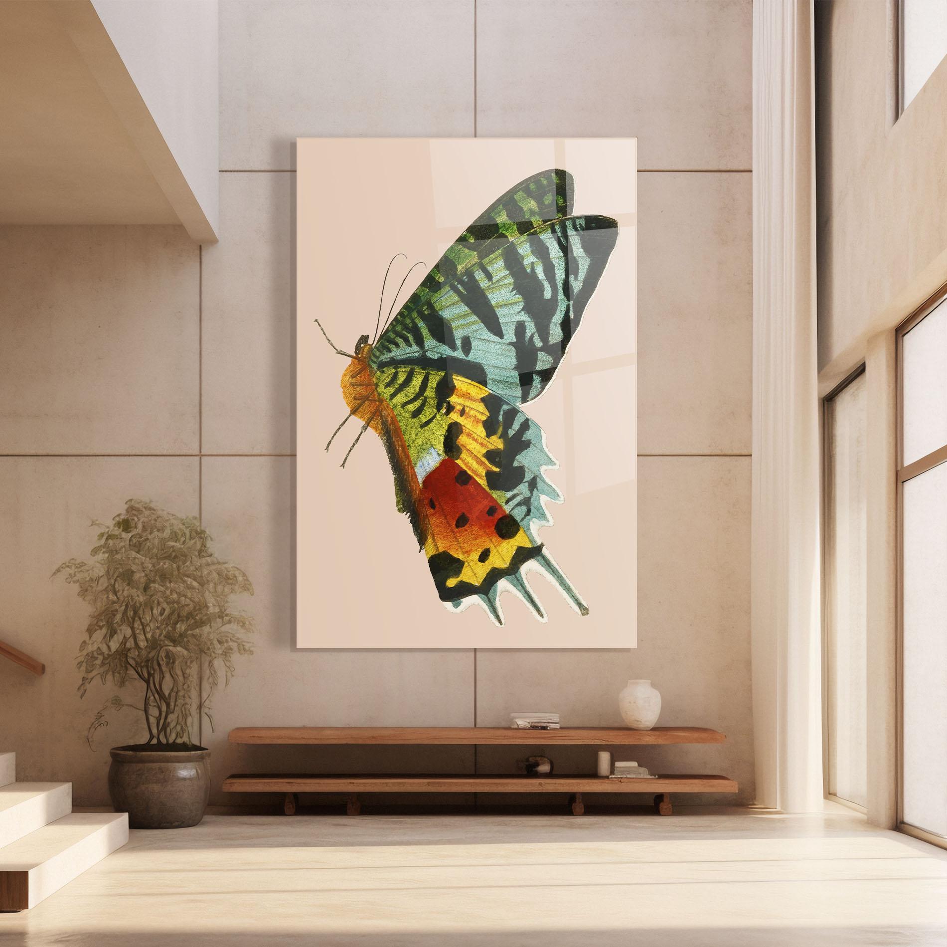 Tablou Sticla Butterfly On Pink mockup 8