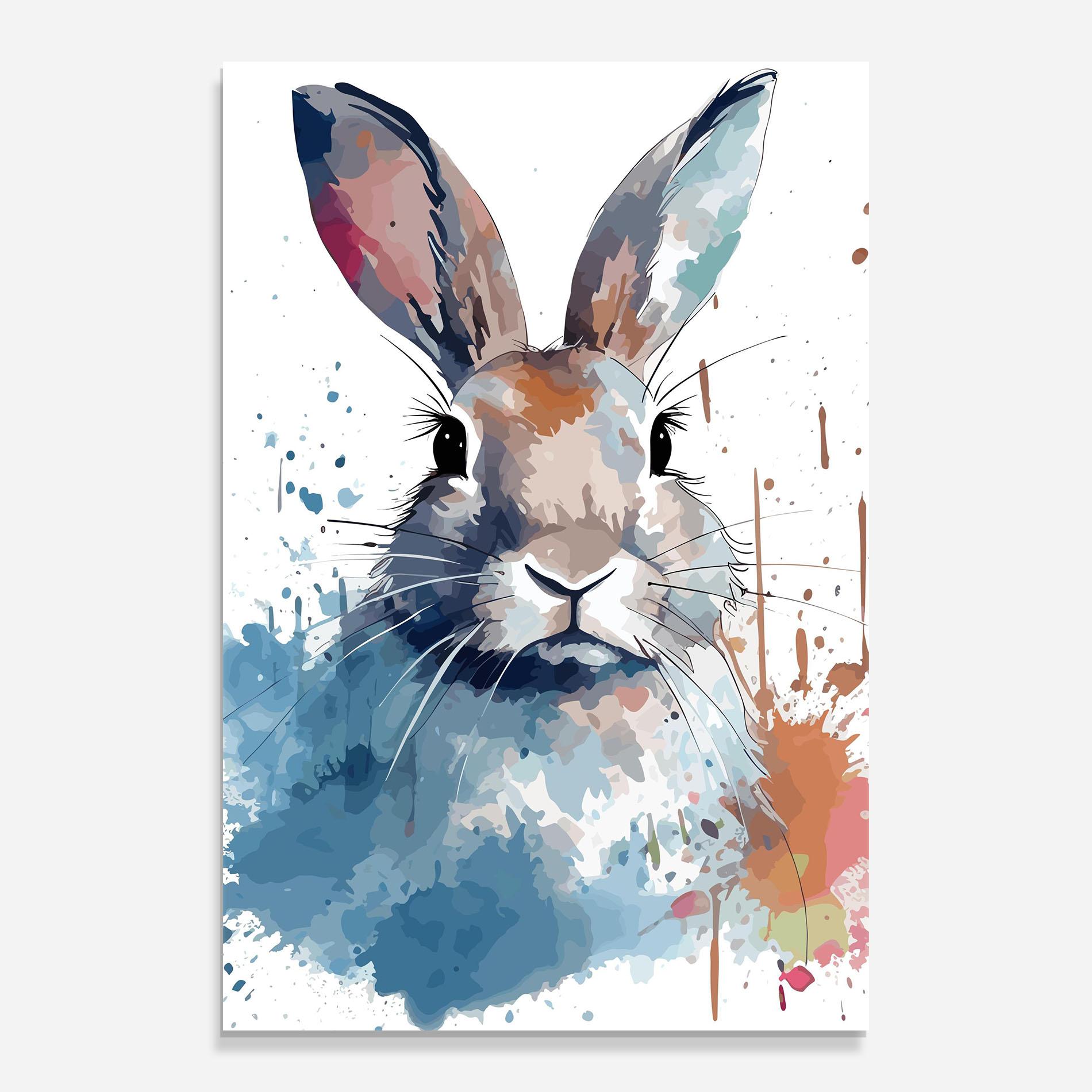 Tablou Sticla Bunny Art Splash mockup 0