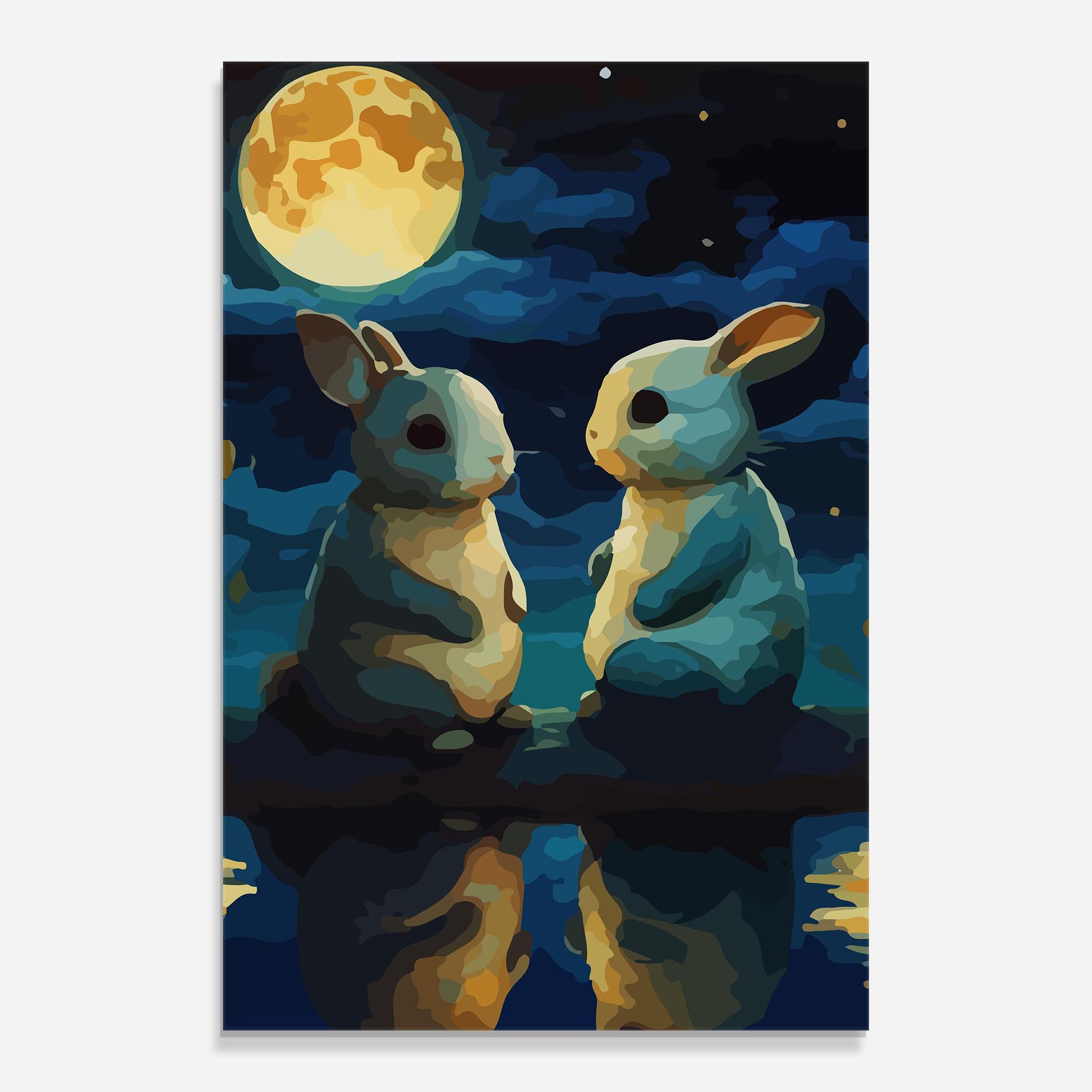 Tablou Sticla Full Moon Bunny mockup 0