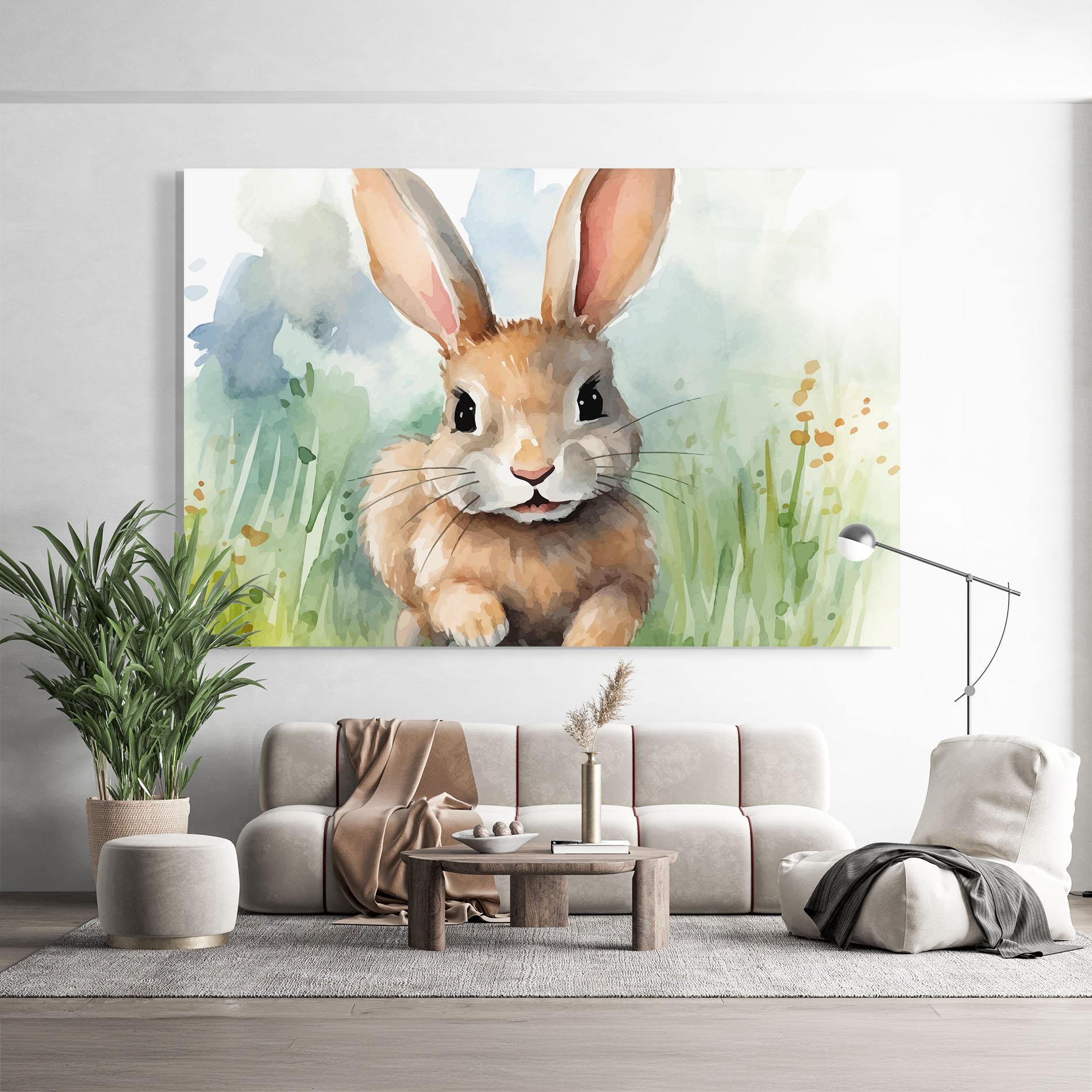 Tablou Sticla Brown Cream Bunny mockup 9