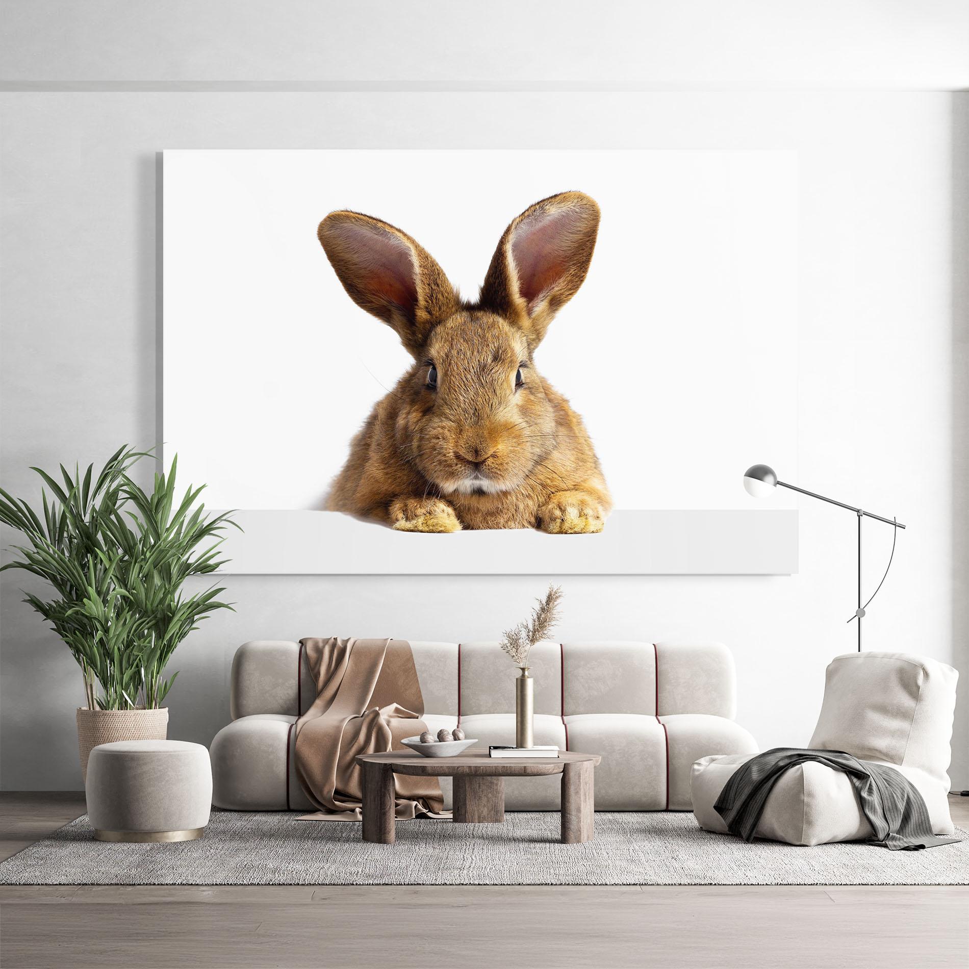 Tablou Sticla Brown Cute Bunny mockup 9