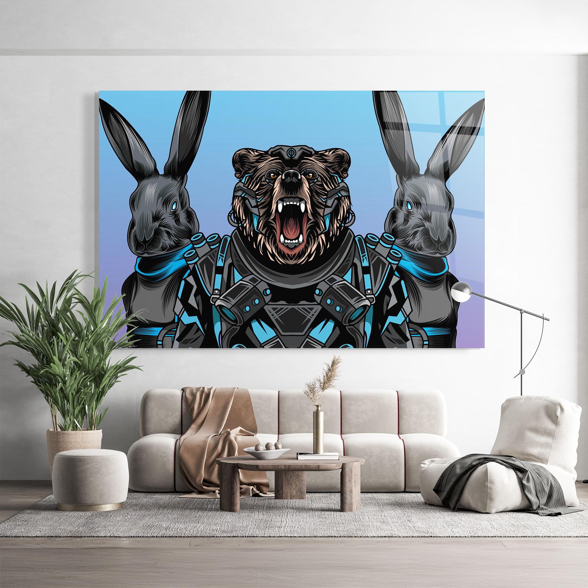 Tablou Sticla Bunny Bear mockup 9