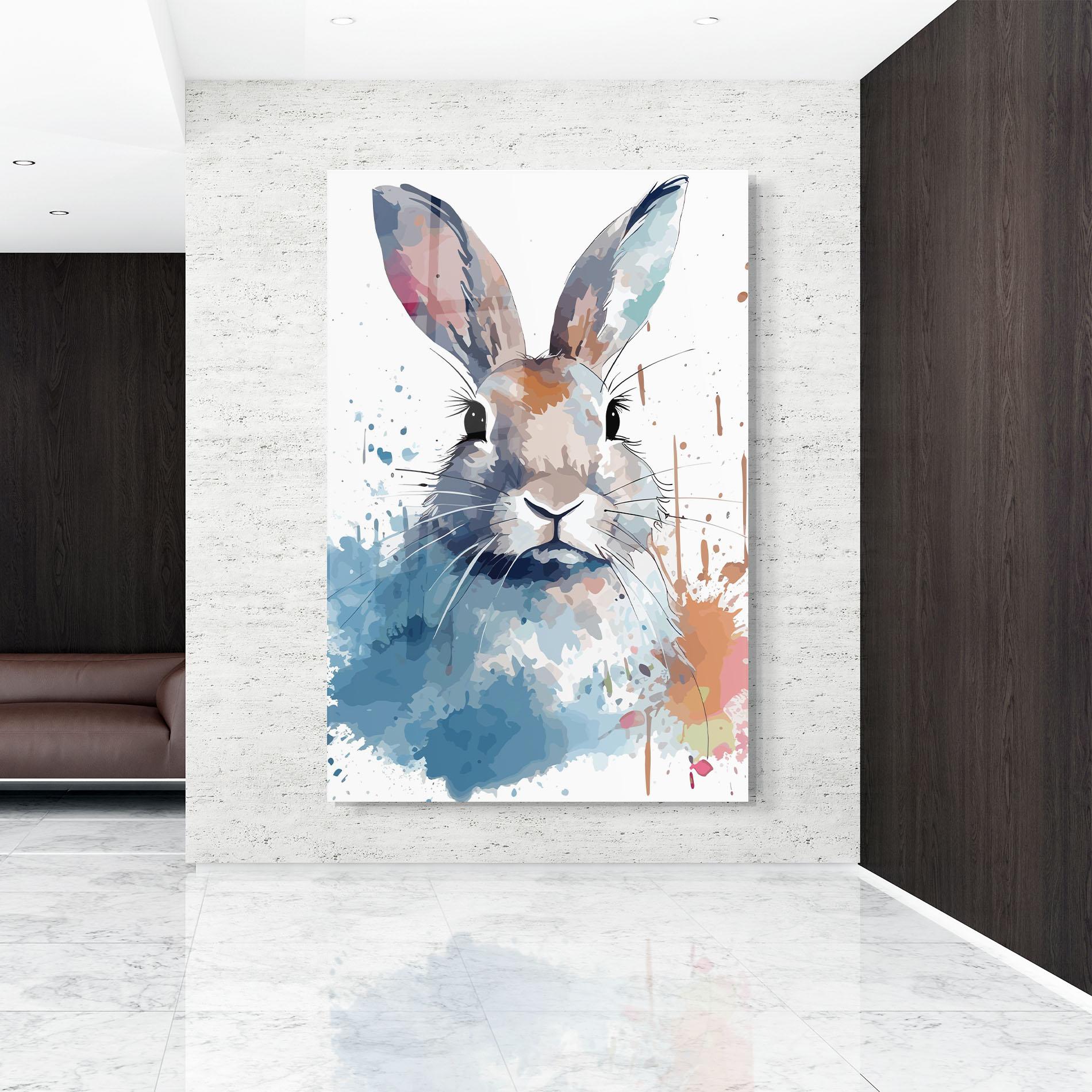 Tablou Sticla Bunny Art Splash mockup 9