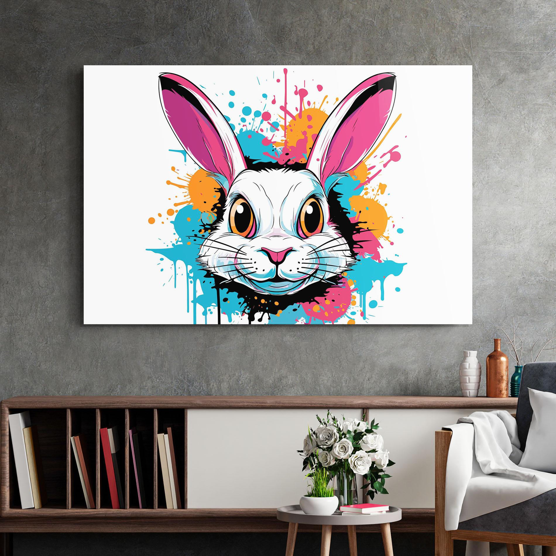 Tablou Sticla Angry Bunny mockup 2
