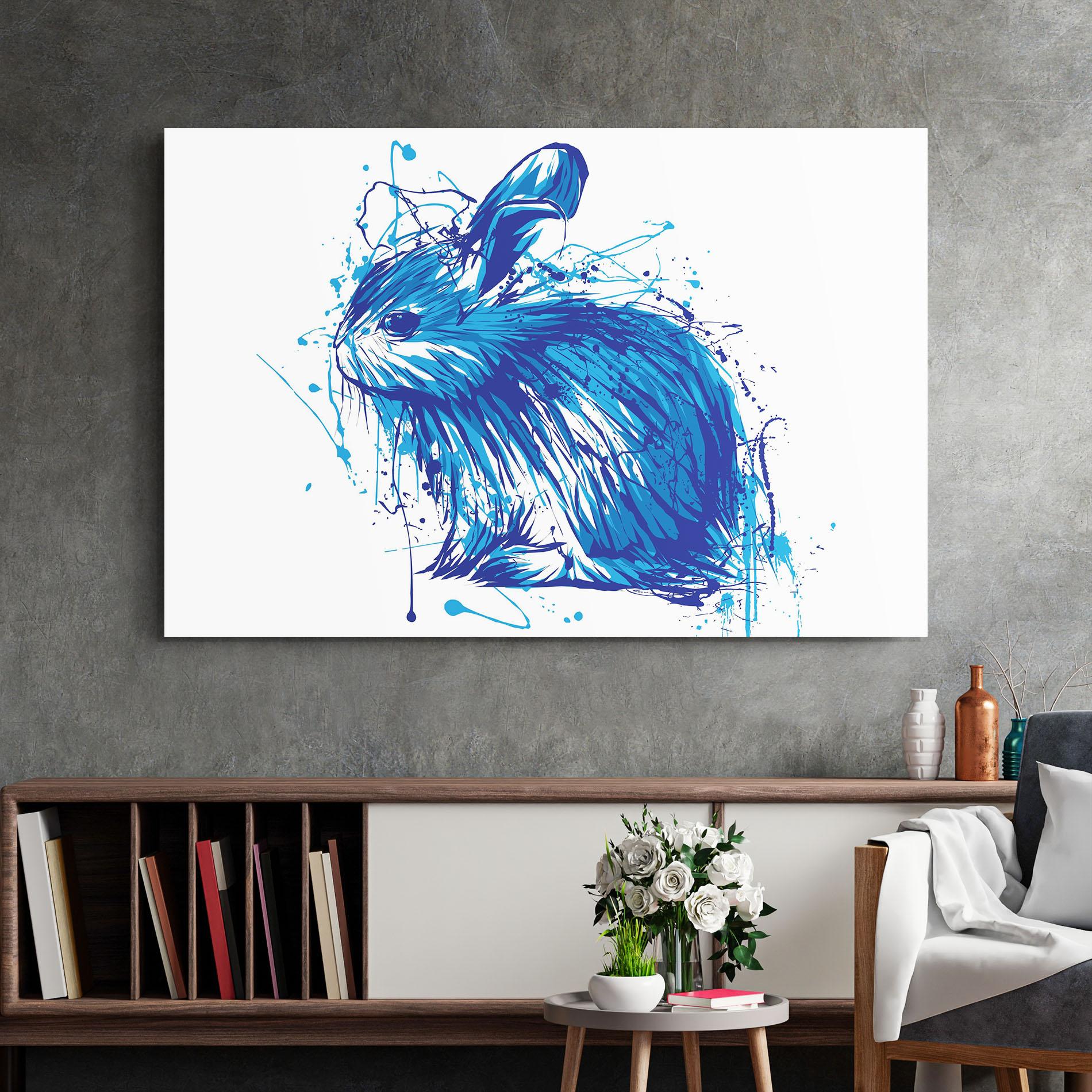 Tablou Sticla Blue Bunny mockup 2