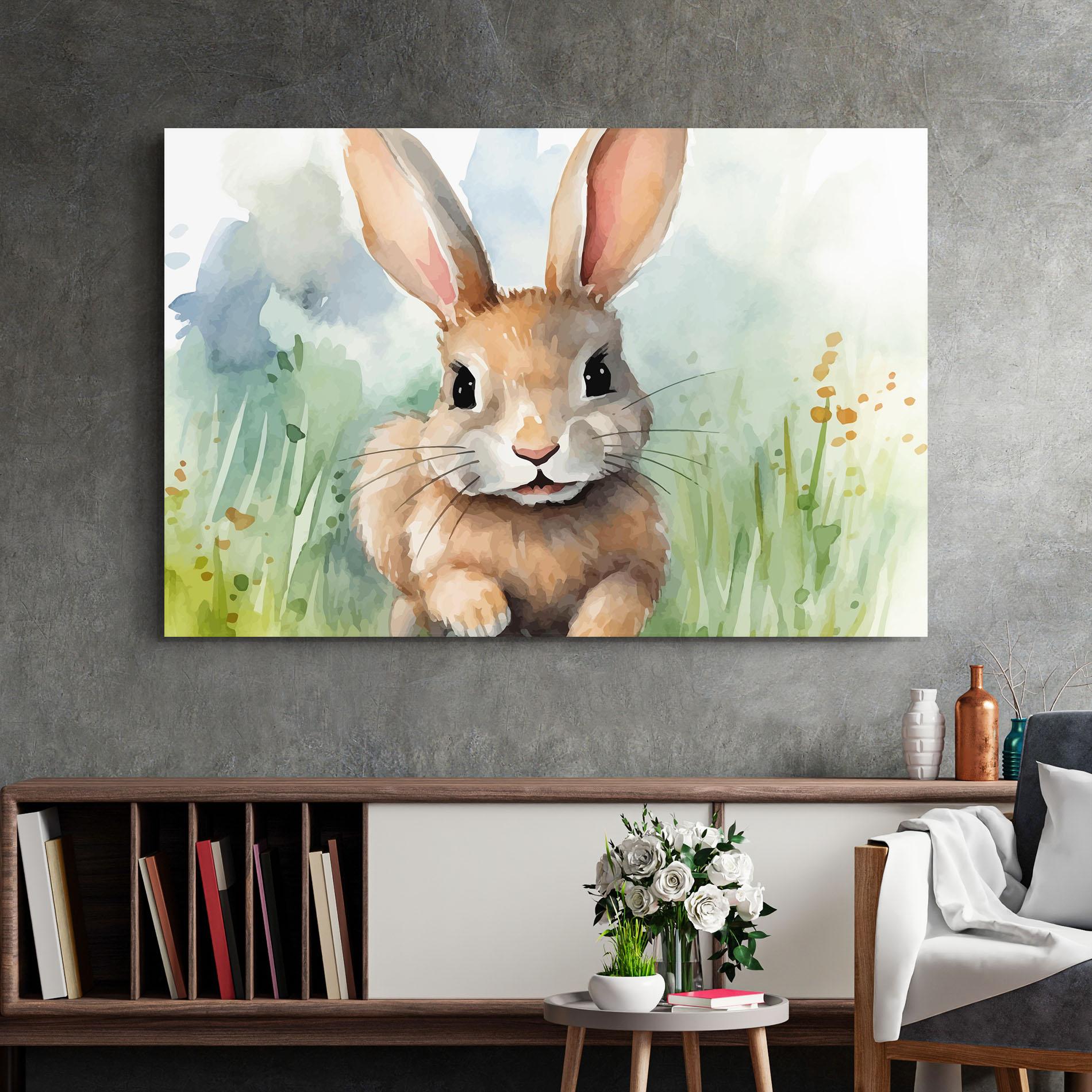 Tablou Sticla Brown Cream Bunny mockup 2