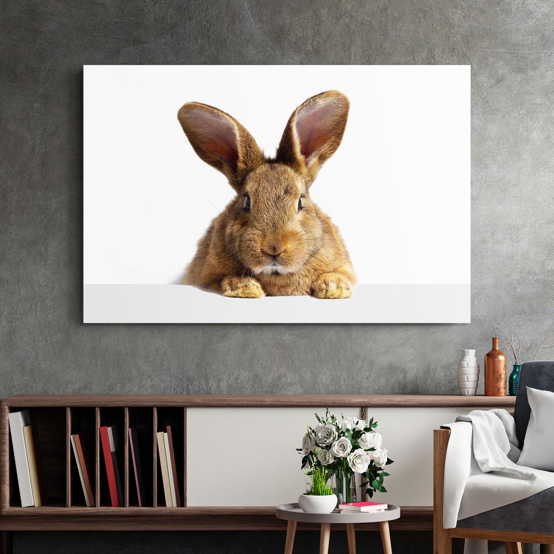 Tablou Sticla Brown Cute Bunny mockup 2