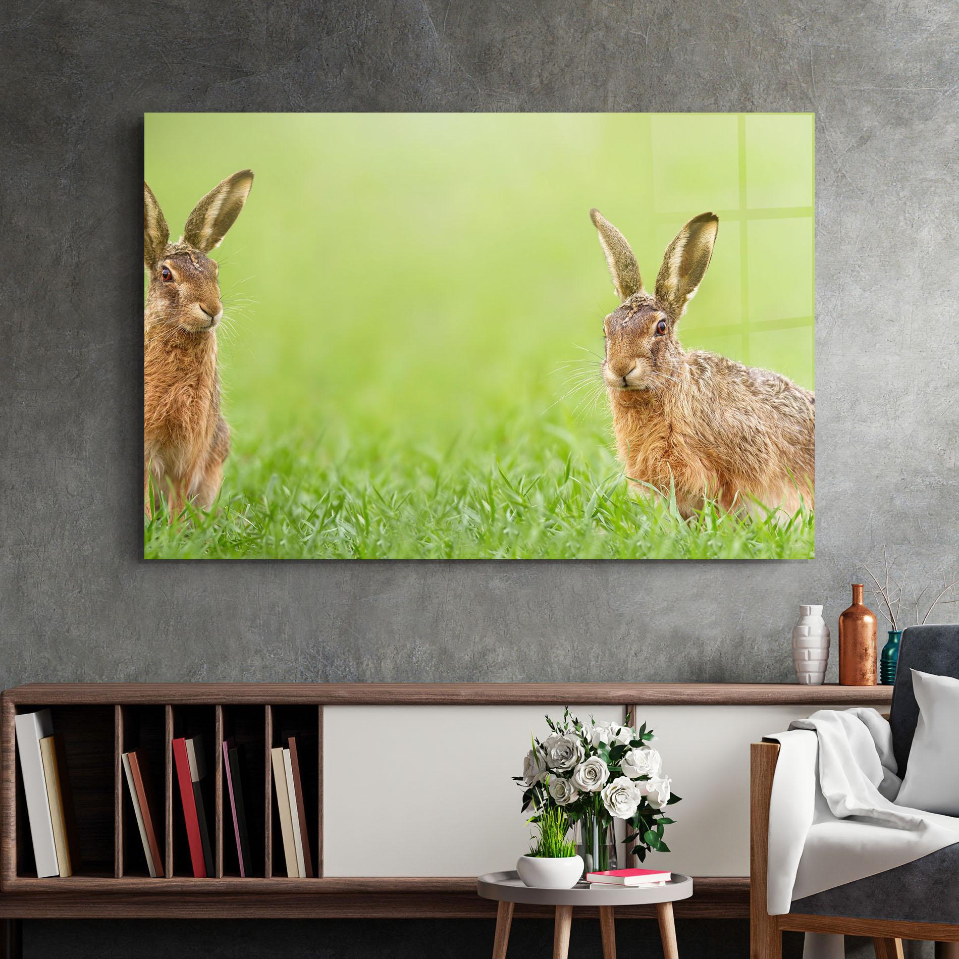 Tablou Sticla Brown Hares mockup 2