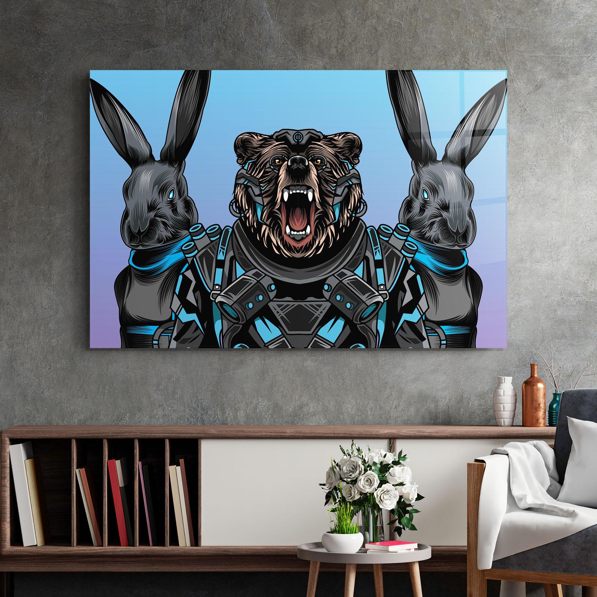 Tablou Sticla Bunny Bear mockup 2