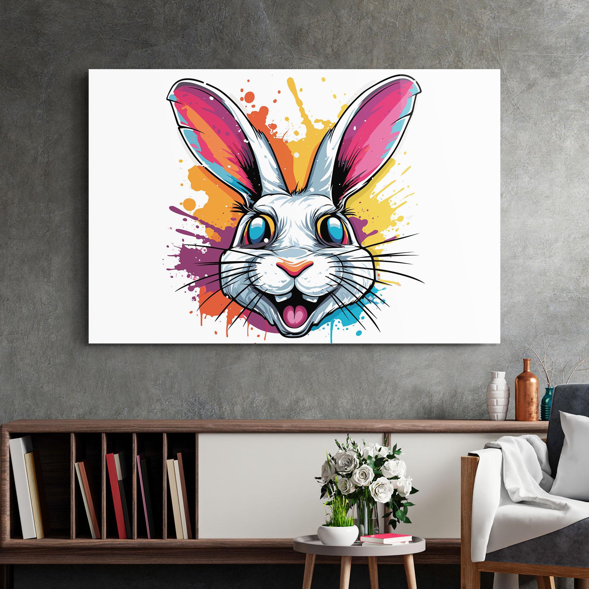 Tablou Sticla Crazy Bunny mockup 2