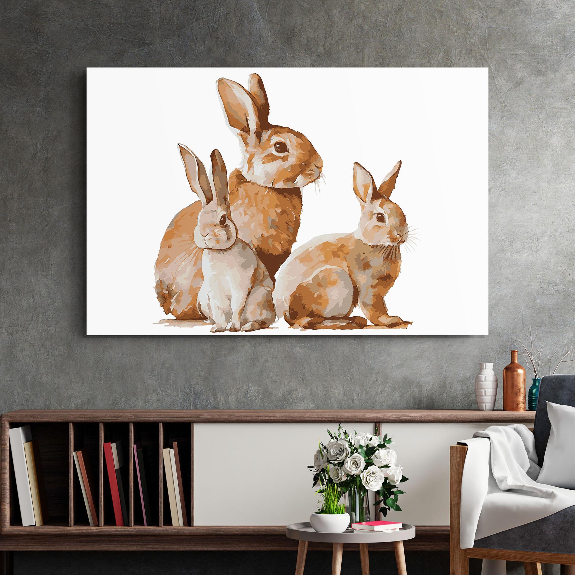 Tablou Sticla Family Rabbit mockup 2