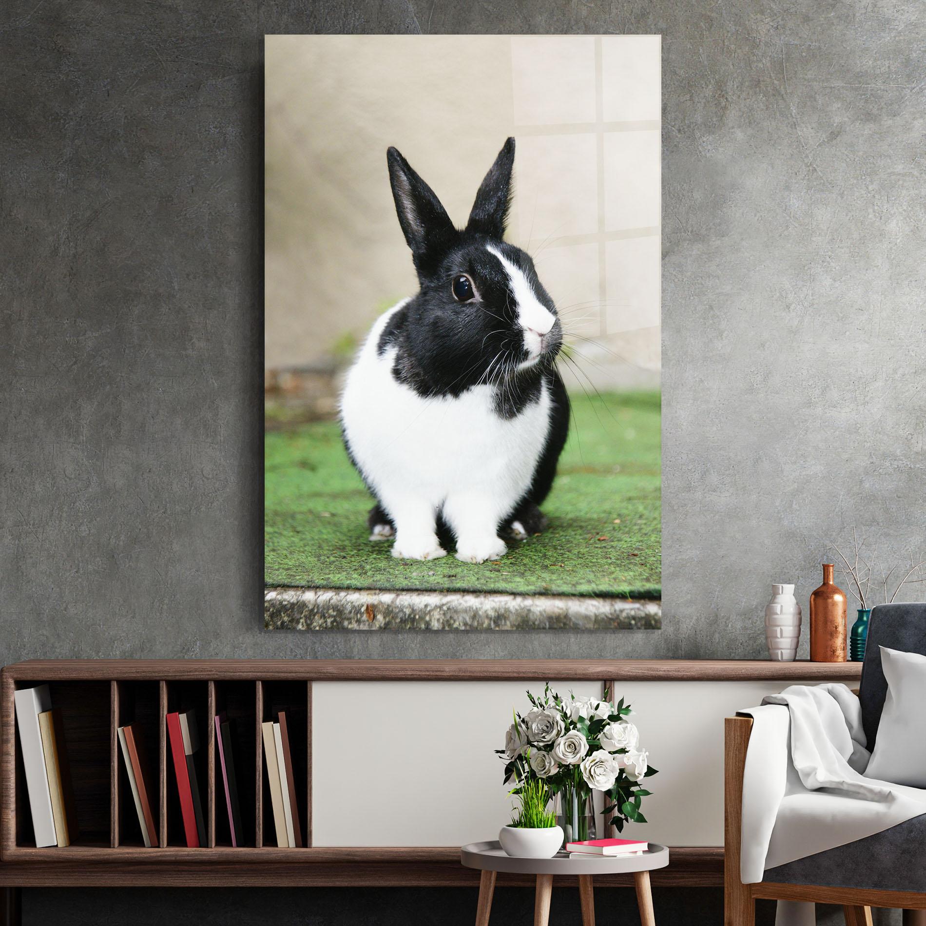 Tablou Sticla Black Ear Rabbit mockup 2