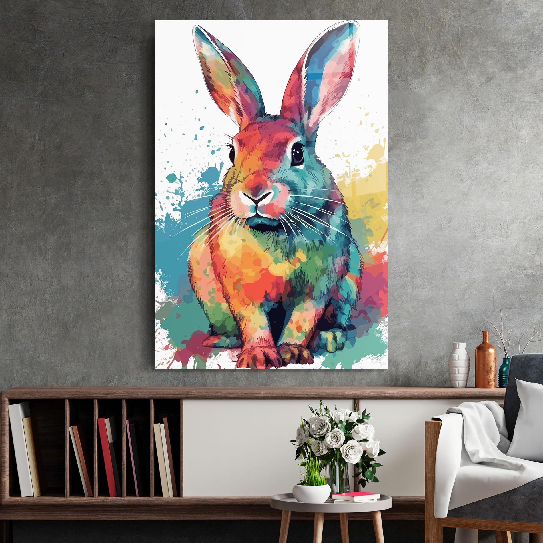 Tablou Sticla Brush Rabbit mockup 2