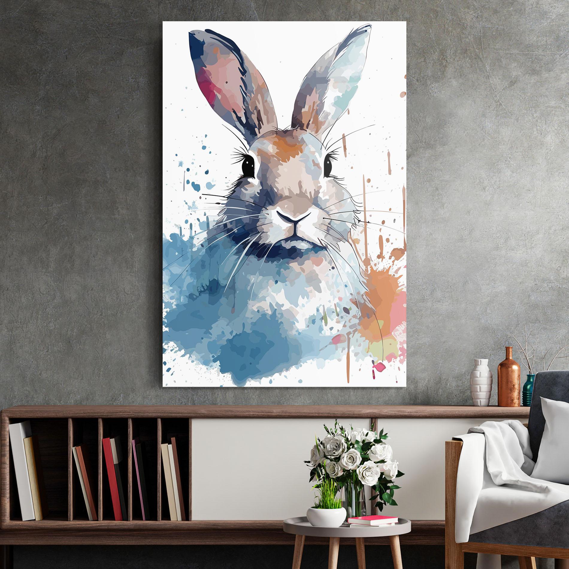 Tablou Sticla Bunny Art Splash mockup 2