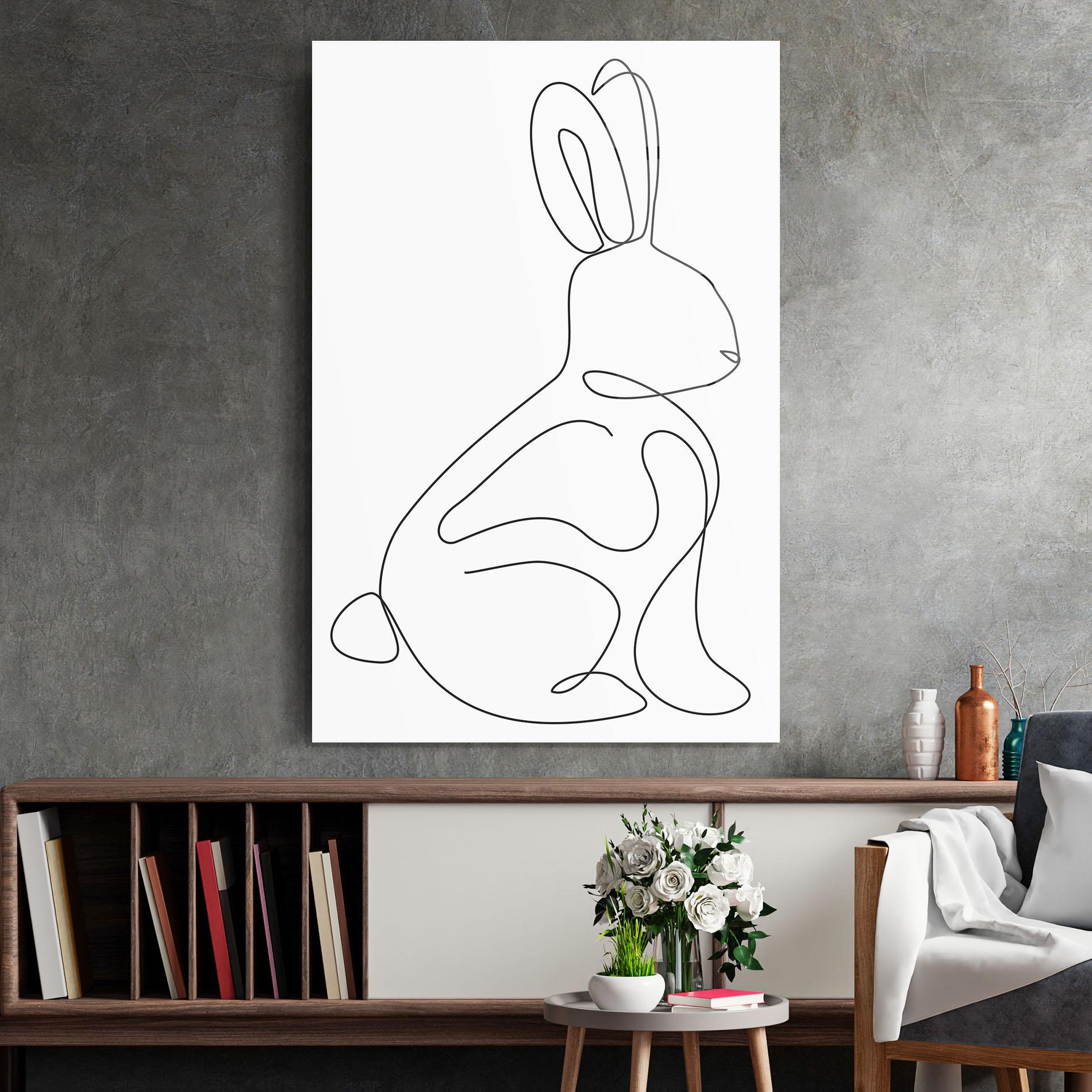 Tablou Sticla Cute Rabbit mockup 2