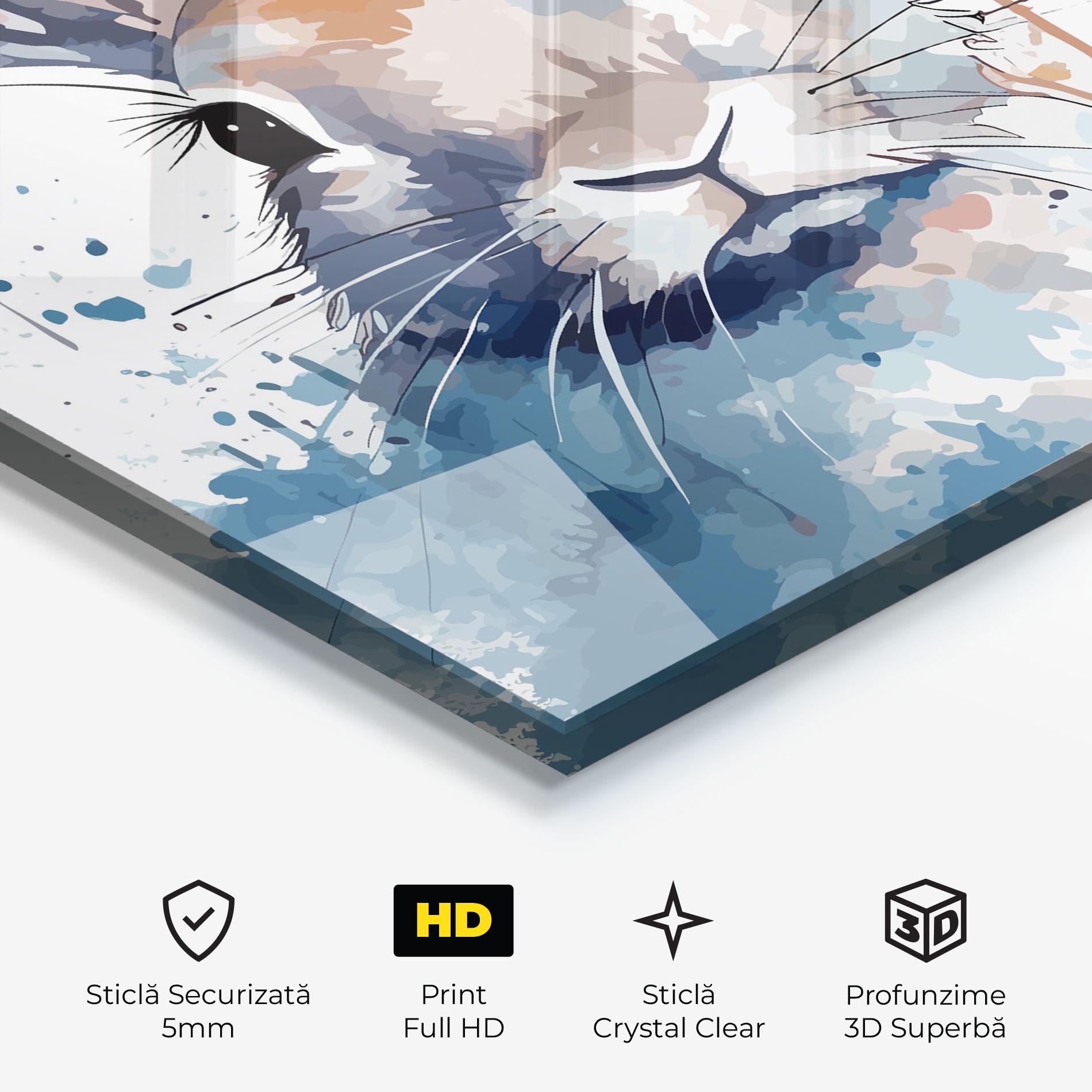 Tablou Sticla Bunny Art Splash mockup 3